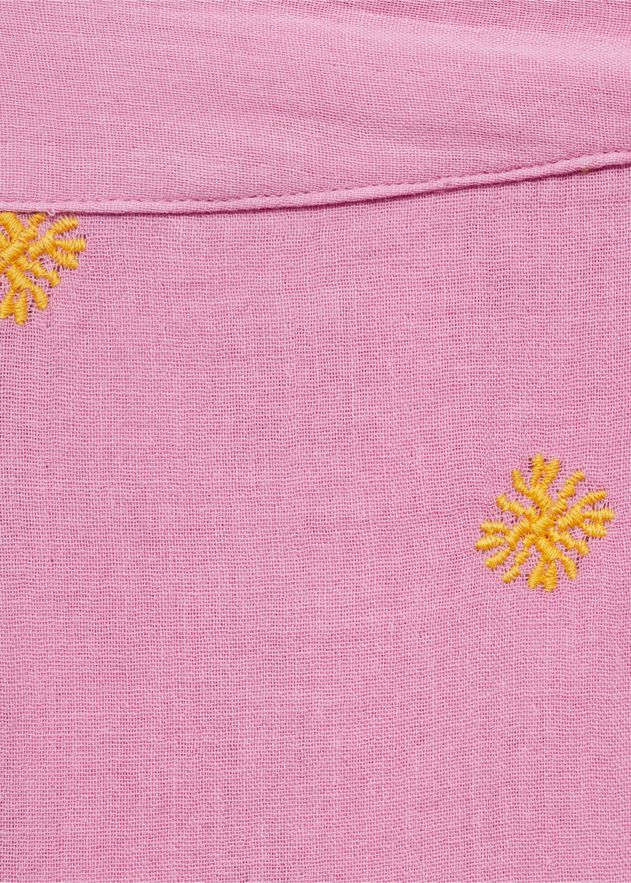Pantalón culotte bordado - Detalle del artículo 8, Rosa. Ref: 87068260-00.