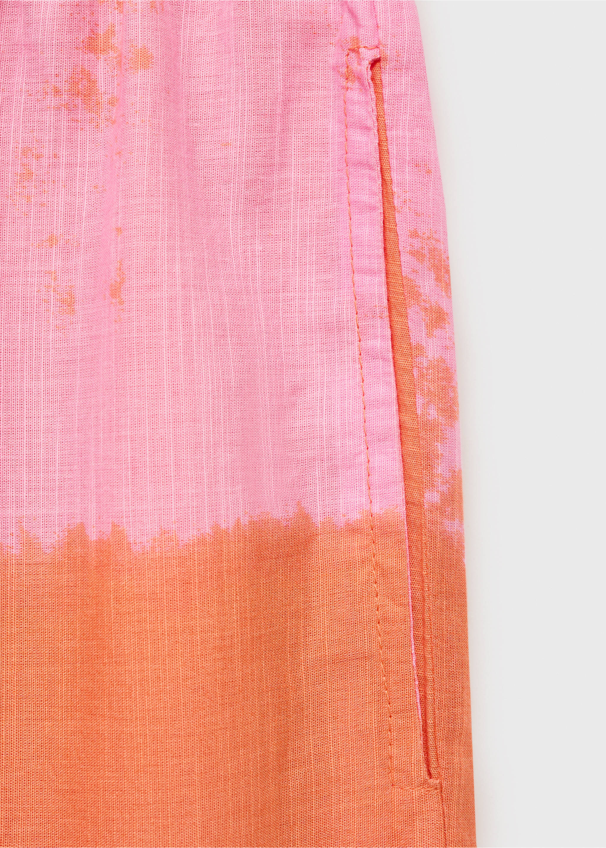 Bedrukte rechte broek - Detail van het artikel 0, Roze. Ref: 87068264-00.