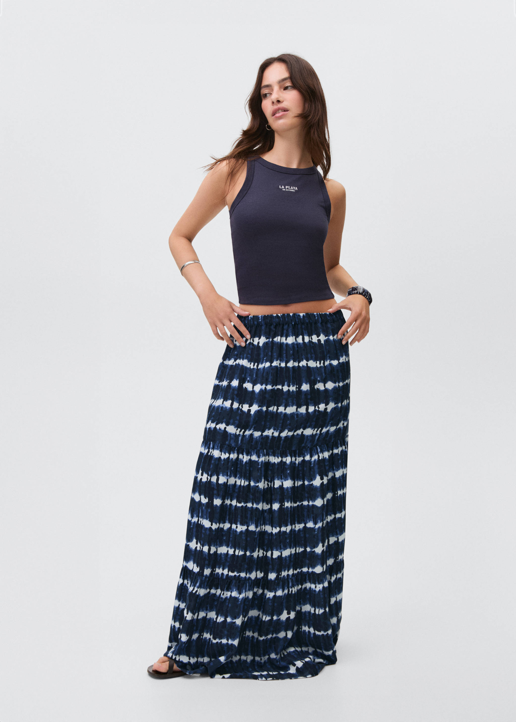 Long tie-dye skirt - General plane