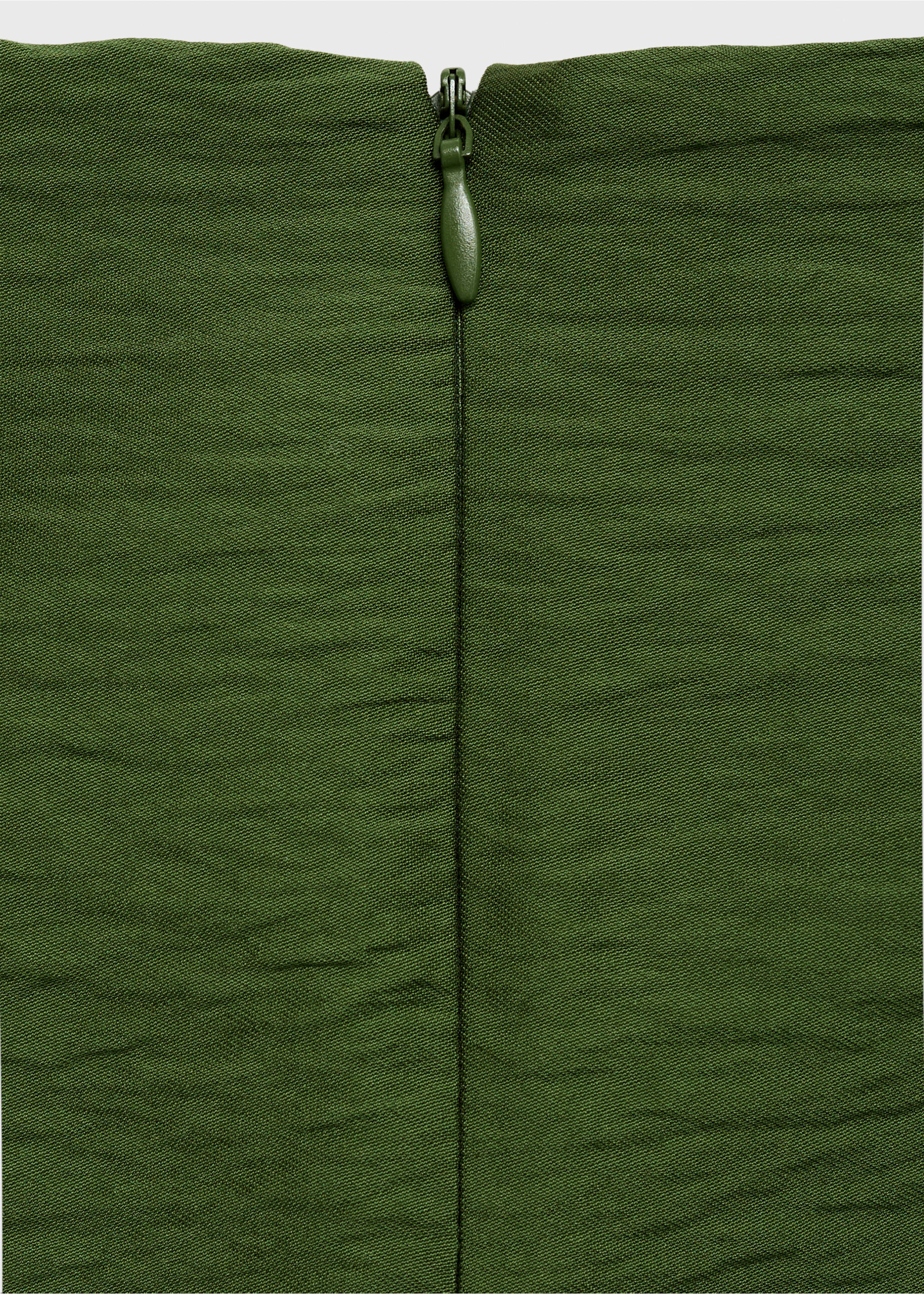 Draped textured dress - Details of the article 0, Green. Ref: 87068270-00.