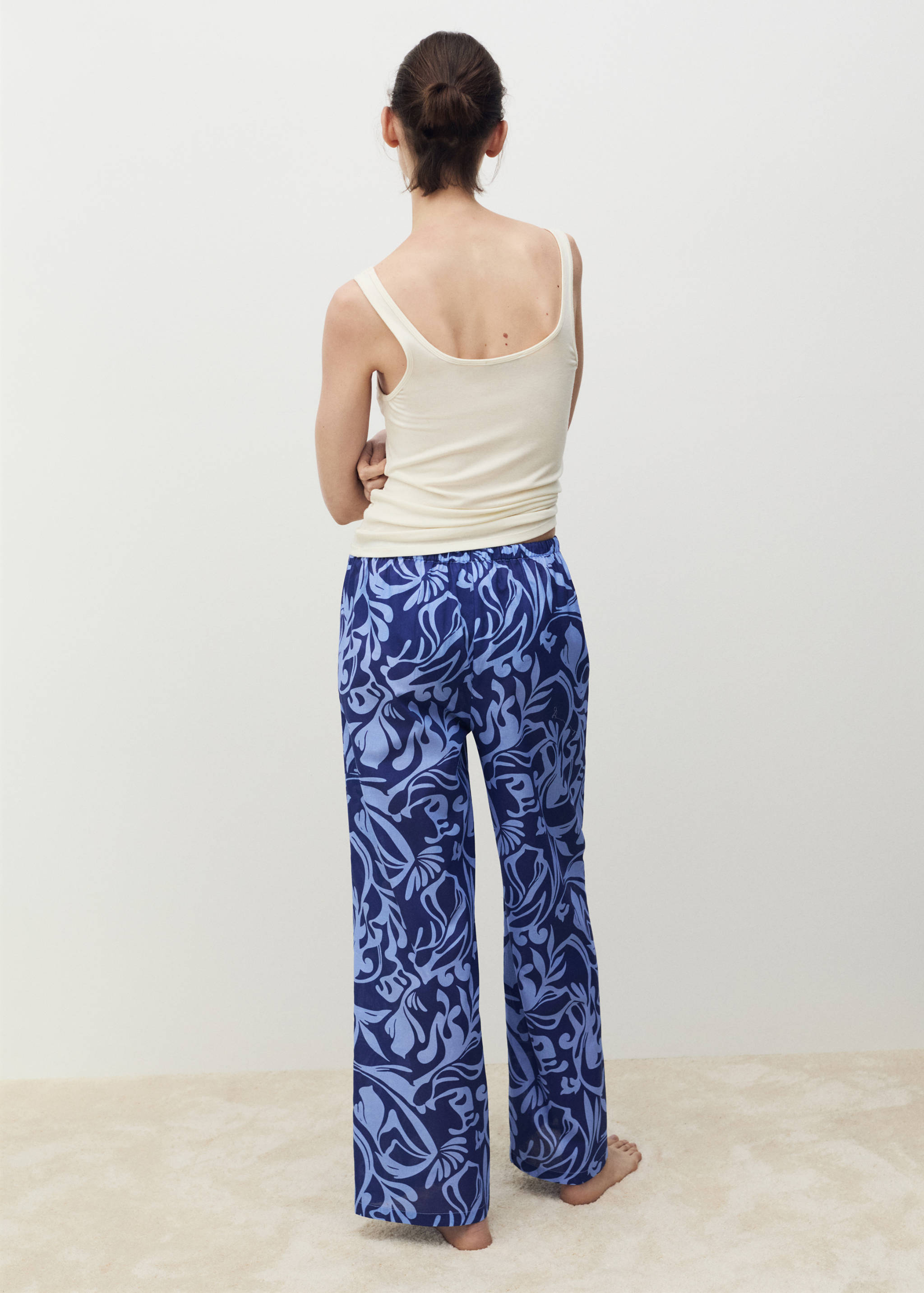Cotton two-tone printed trousers - Reverse of the article