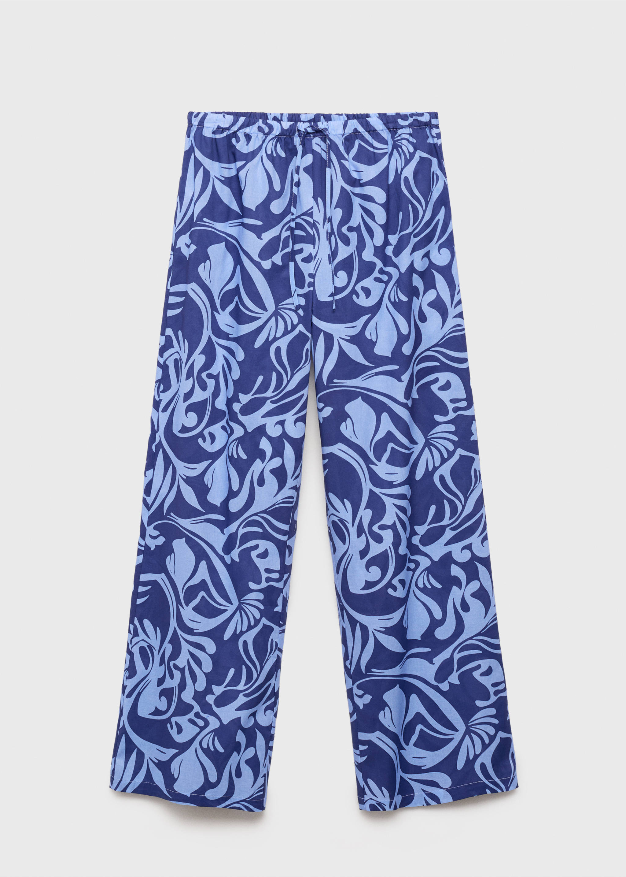 Cotton two-tone printed trousers - Article without model, Blue. Ref: 87068272-00.
