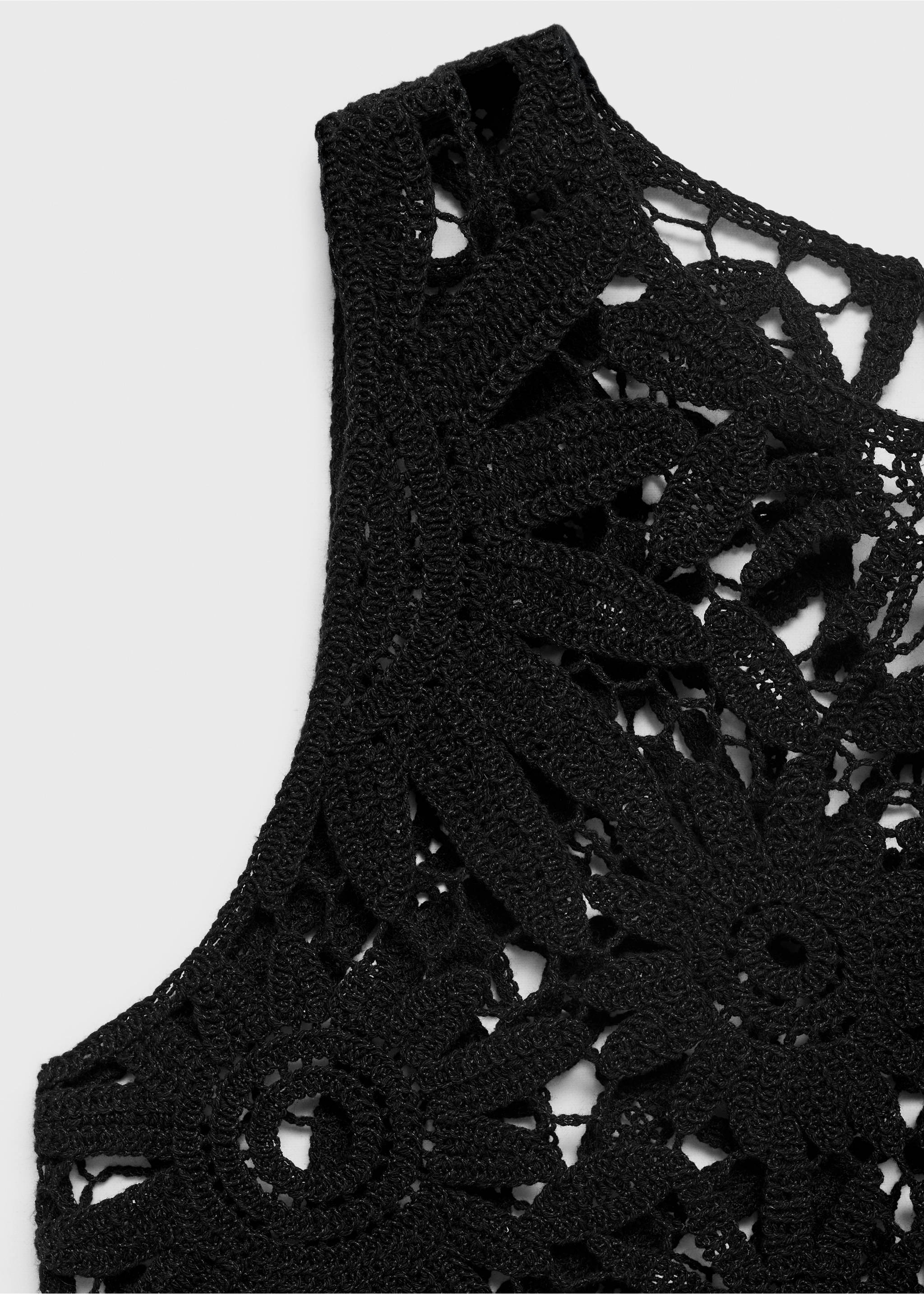 Crochet knitted top - Details of the article 8, Black. Ref: 87068642-00.