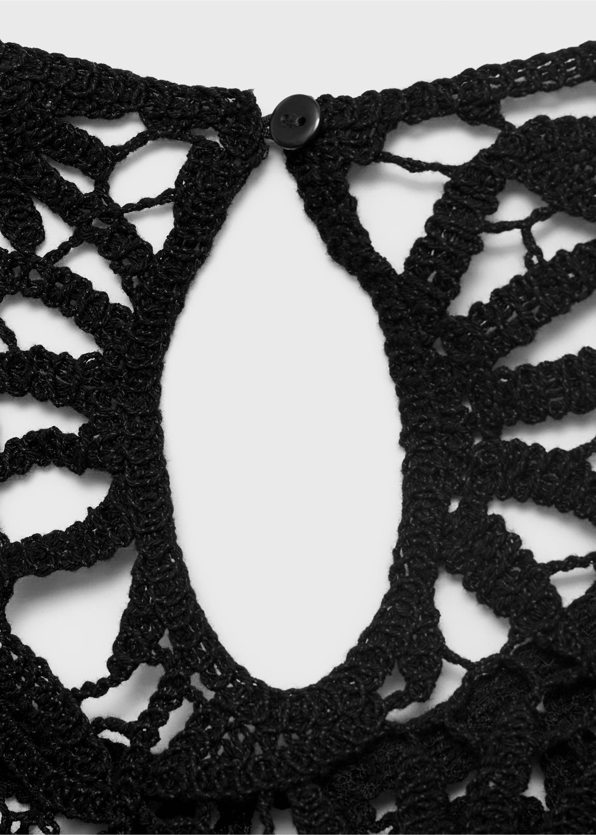 Crochet knitted top - Details of the article 0, Black. Ref: 87068642-00.