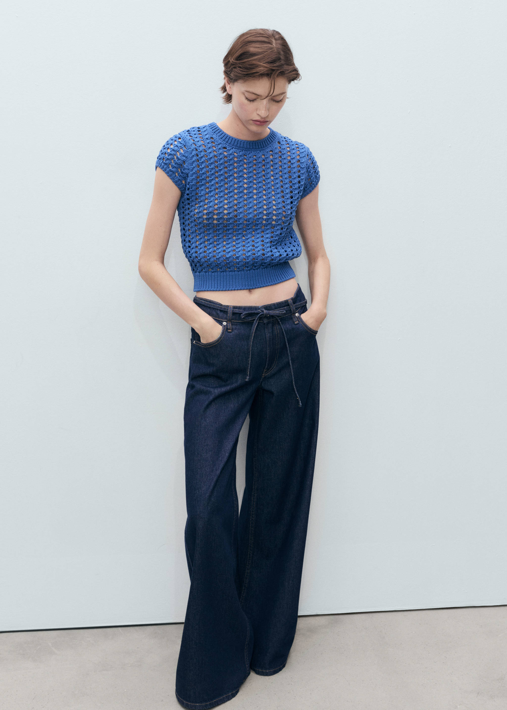 Pull-over crochet manches courtes - Plan général