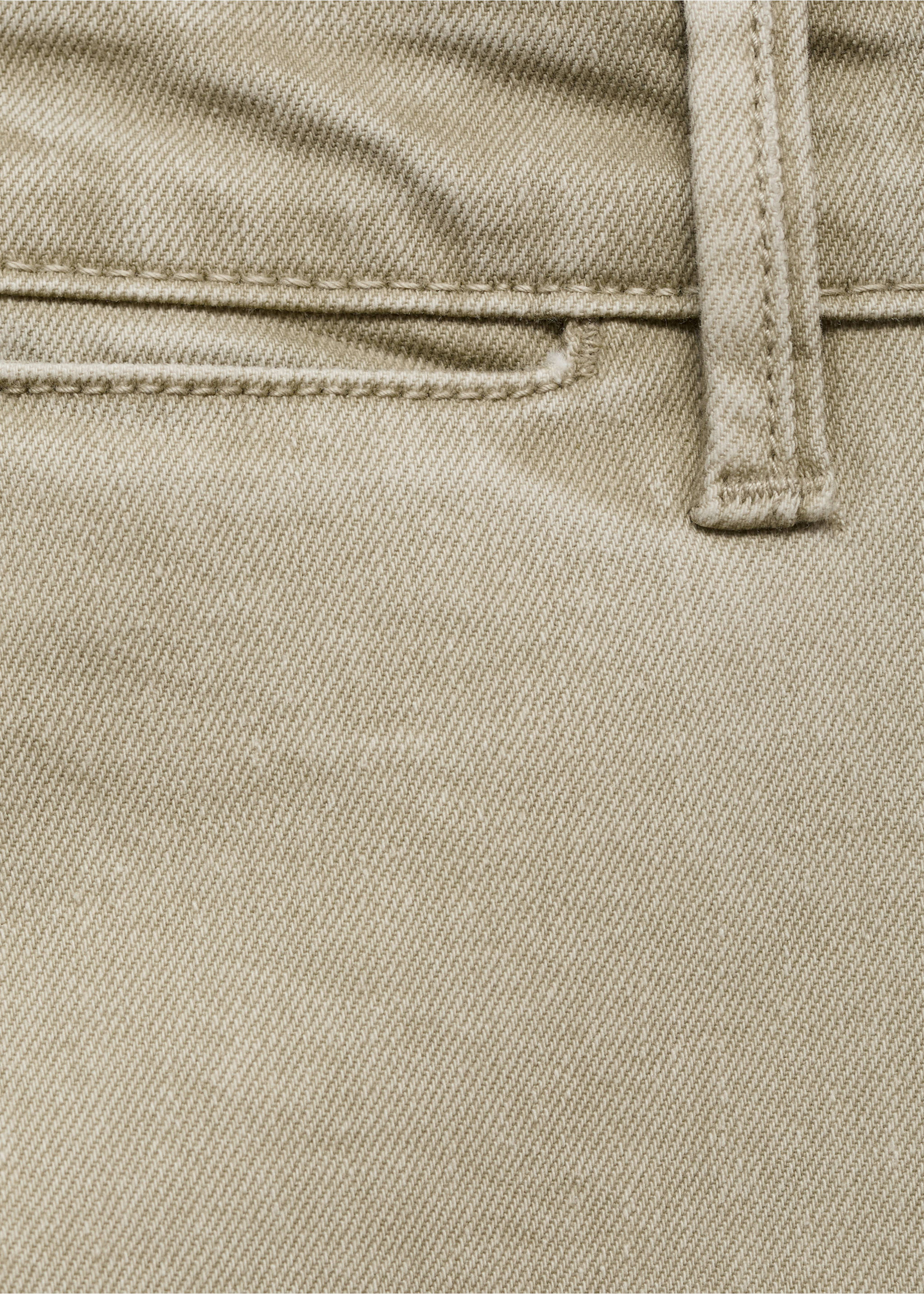 Wide leg high-waist full-length jeans - Details of the article 0, Khaki. Ref: 87068644-00.