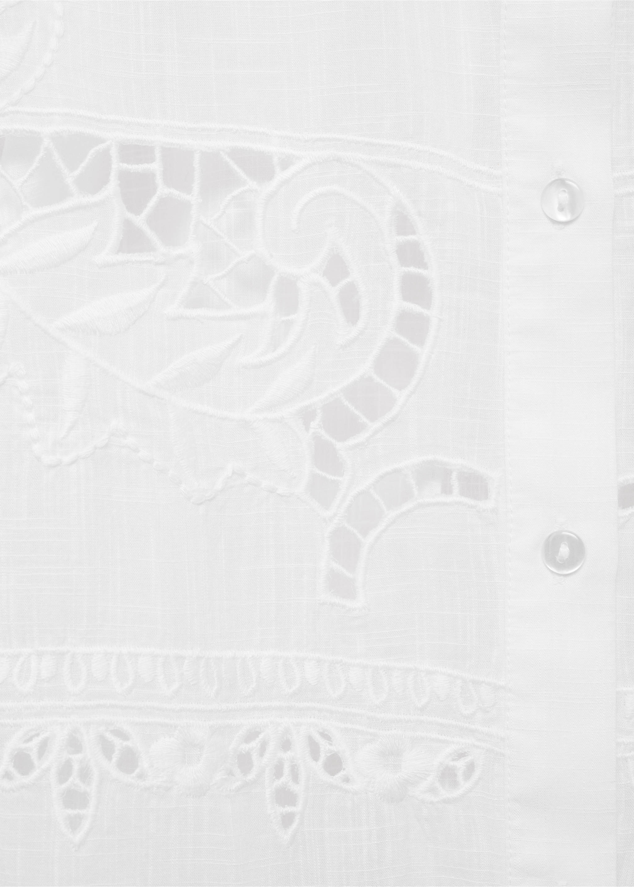 Oversized embroidered shirt - Details of the article 0, Off White. Ref: 87068645-00.