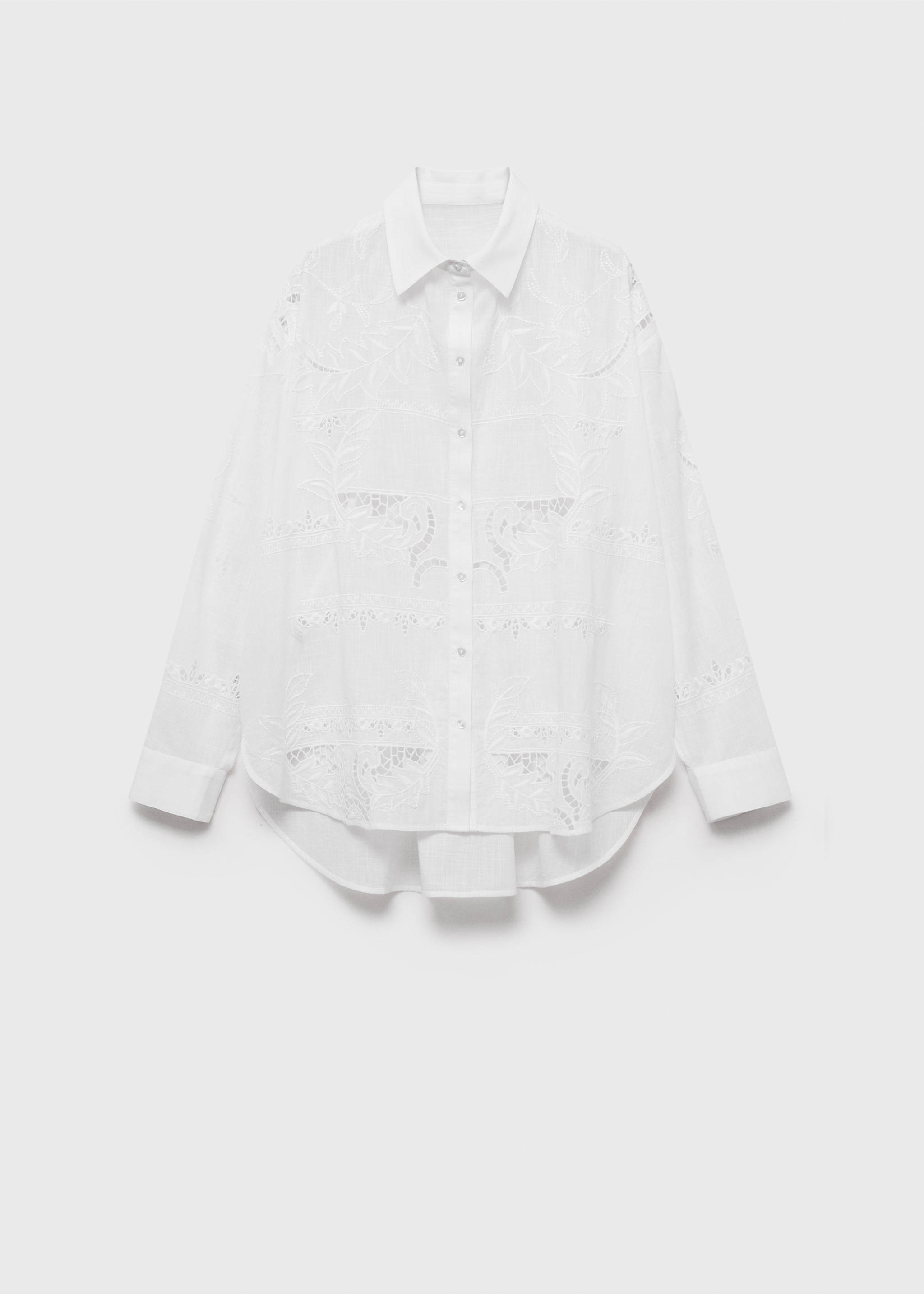 Camisa oversize bordada - Artículo sin modelo, Blanco roto. Ref: 87068645-00.