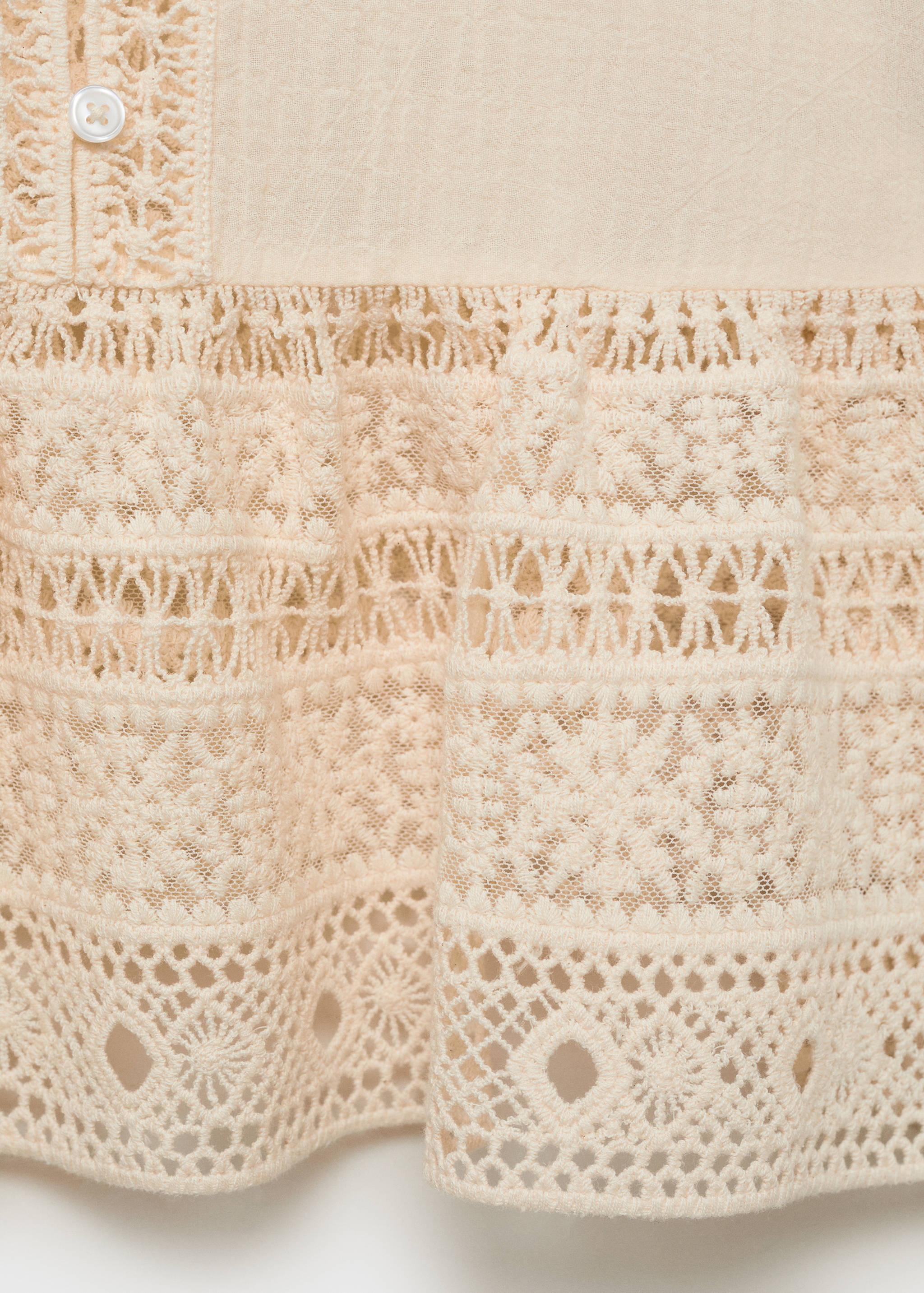 Embroidered cotton blouse with openwork details - Details of the article 0