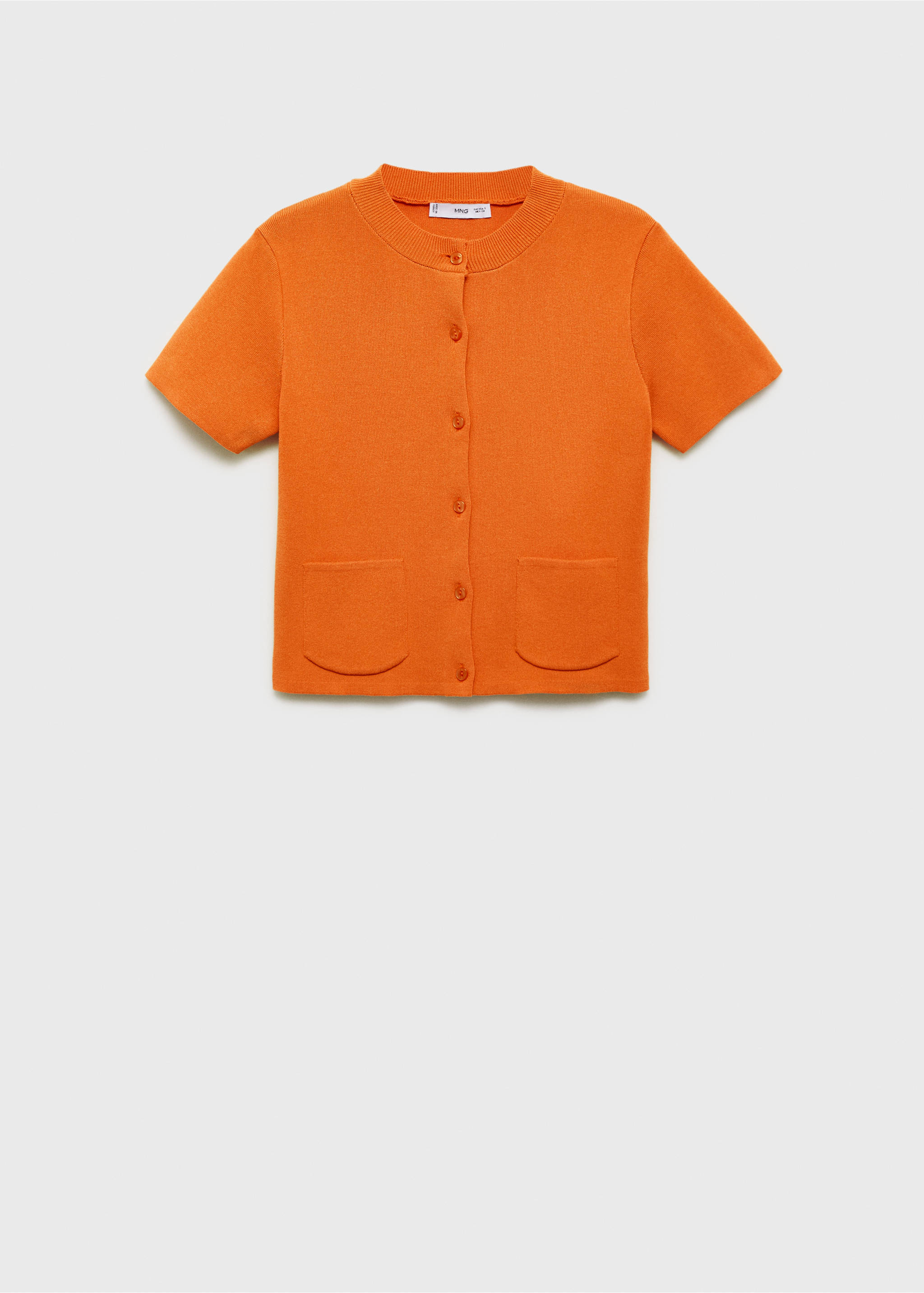 Strickcardigan mit Taschen - Artikel ohne Model, Orange. Ref: 87068648-00.