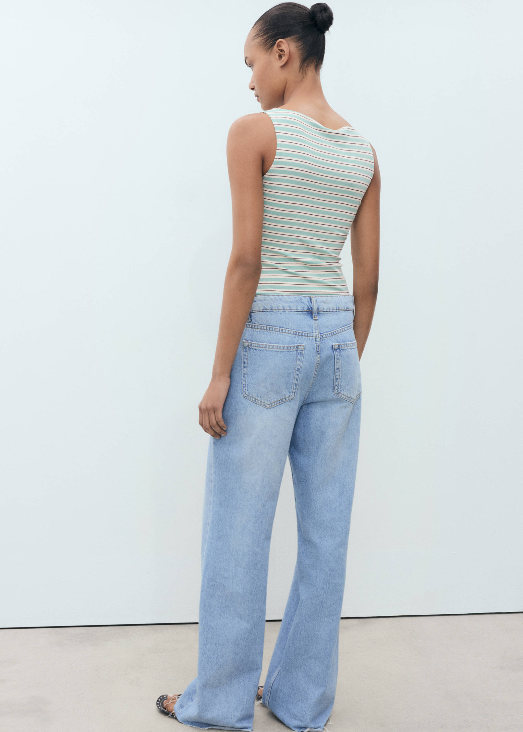 Striped boat-neck top - Reverse of the article