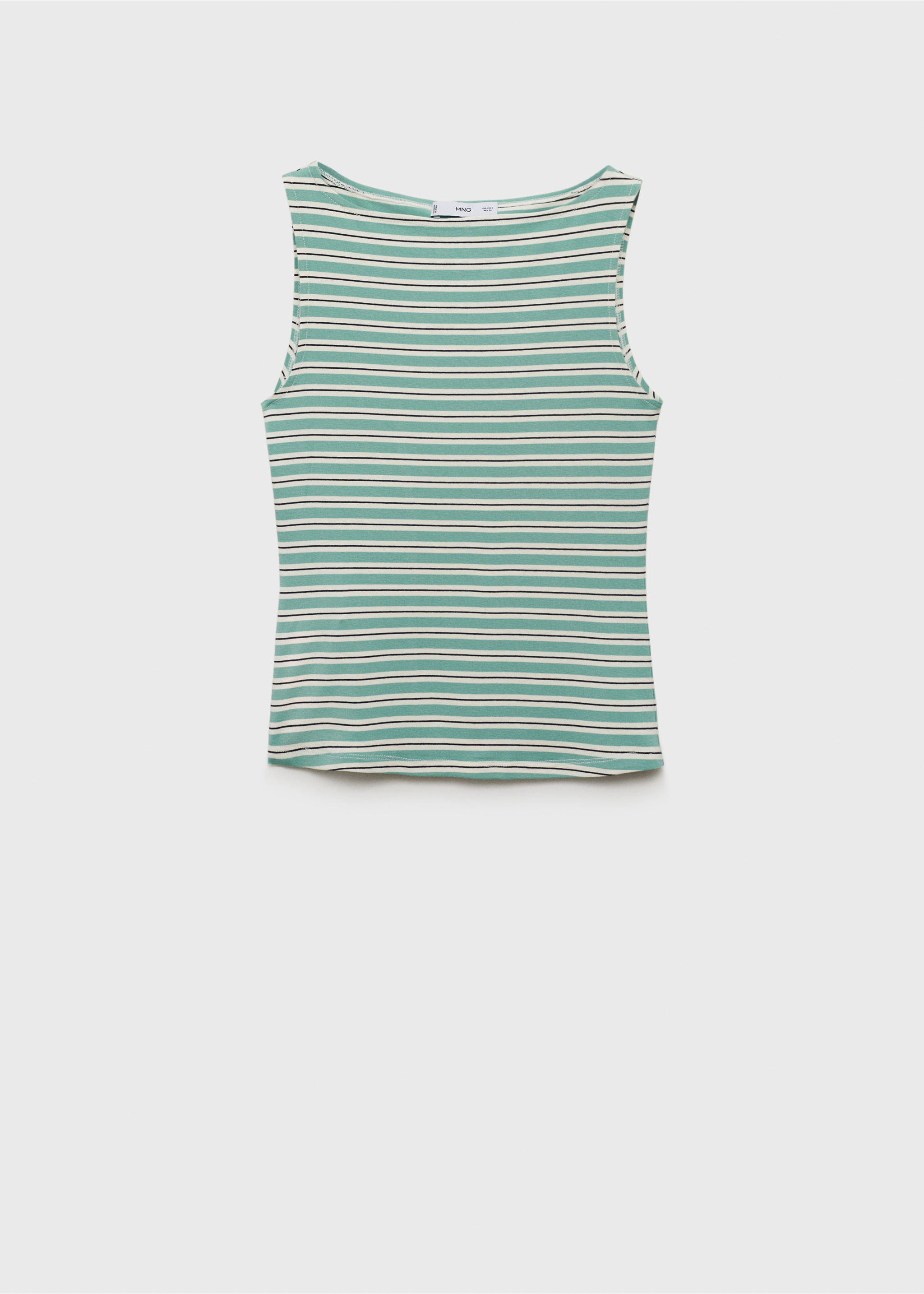 Striped boat-neck top - Article without model, Green. Ref: 87068651-00.