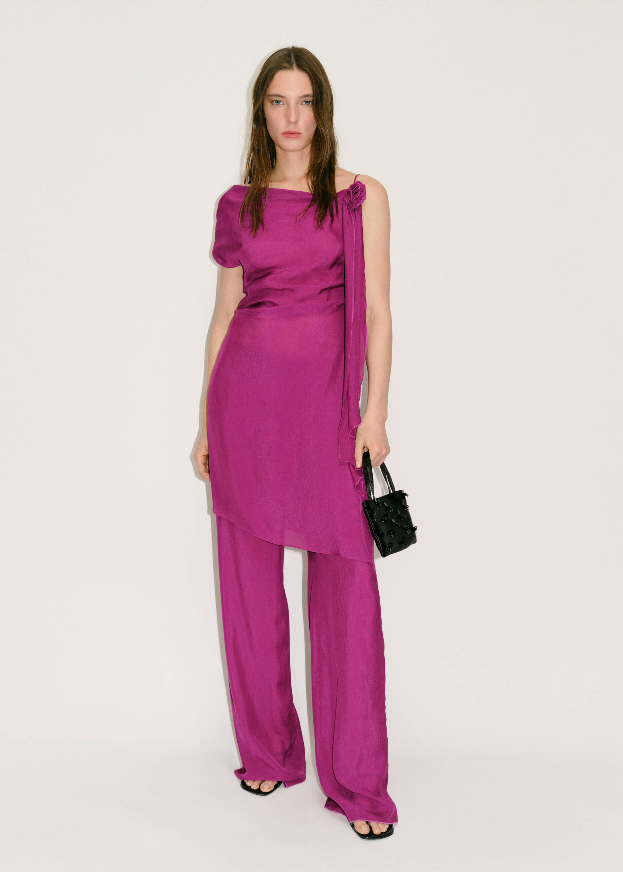 Pantalon droit fluide - Plan général, Violet. Ref: 87068653-00.