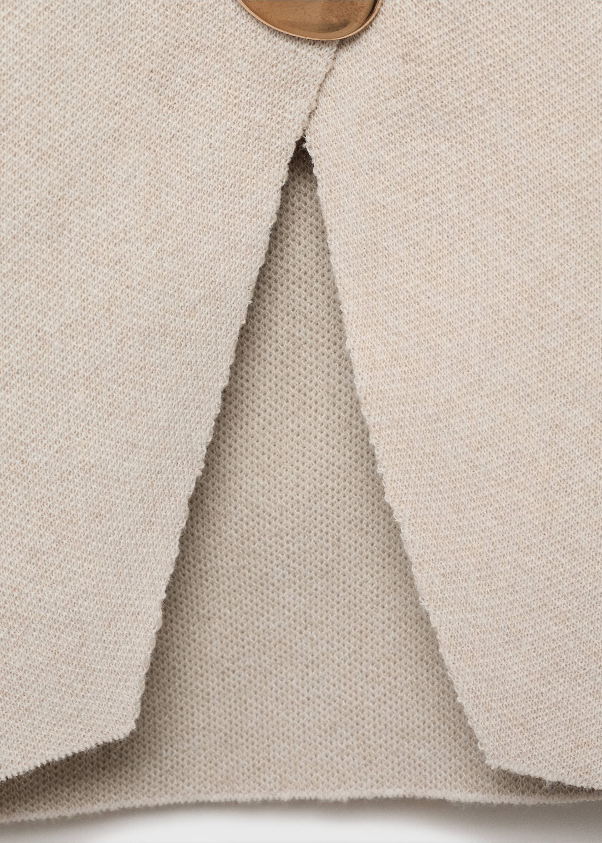 Fine-knit jacket with jewel buttons - Details of the article 8, Beige. Ref: 87069065-00.