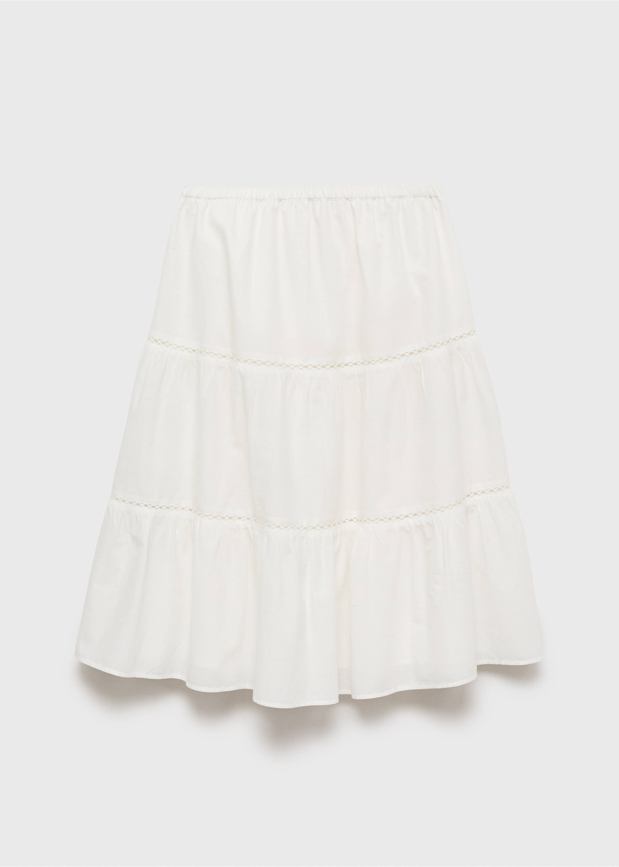 Flared midi skirt - Article without model, White. Ref: 87069206-00.