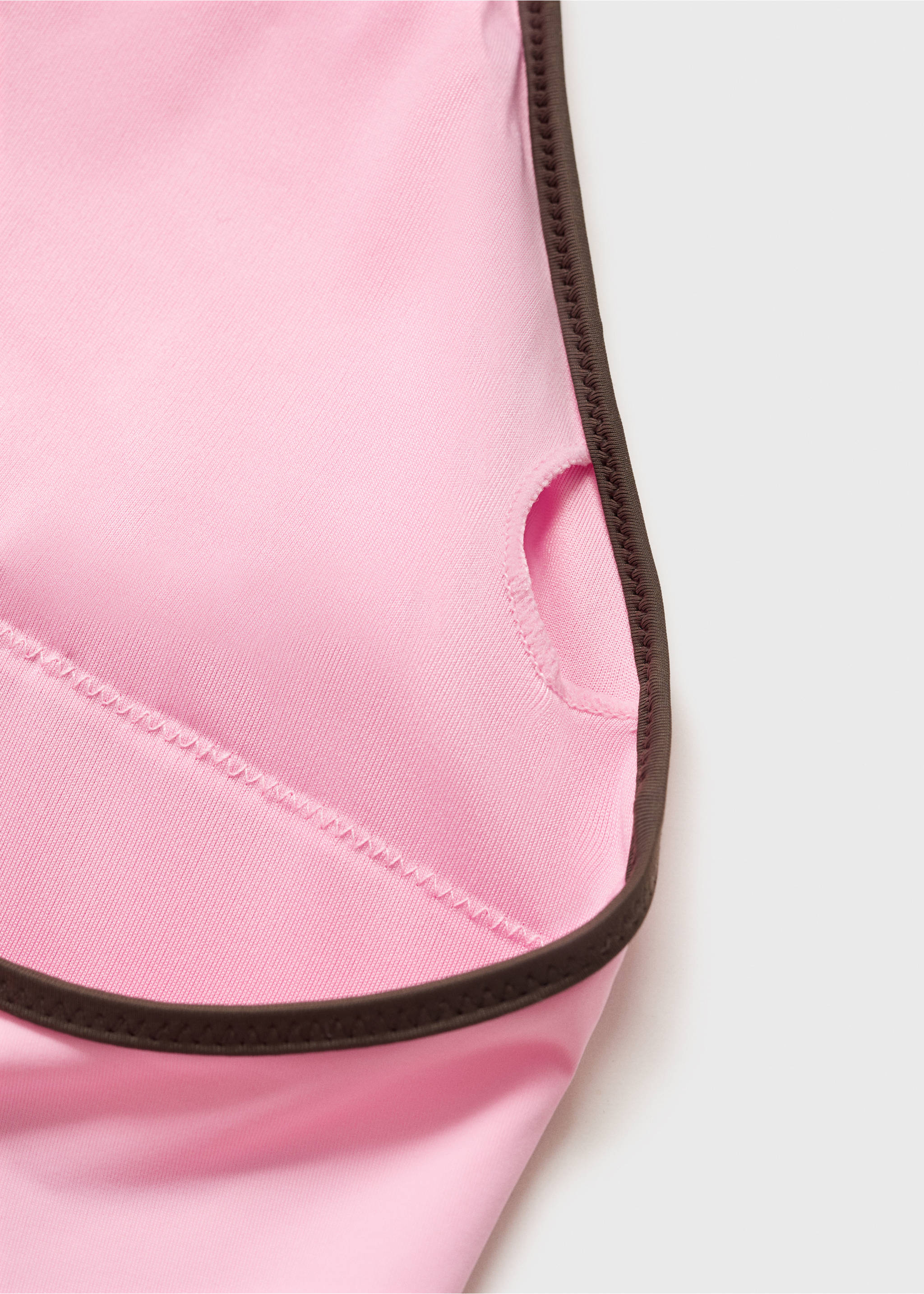 Bañador escote pico ribete contraste - Detalle del artículo 8, Rosa pastel. Ref: 87069207-00.