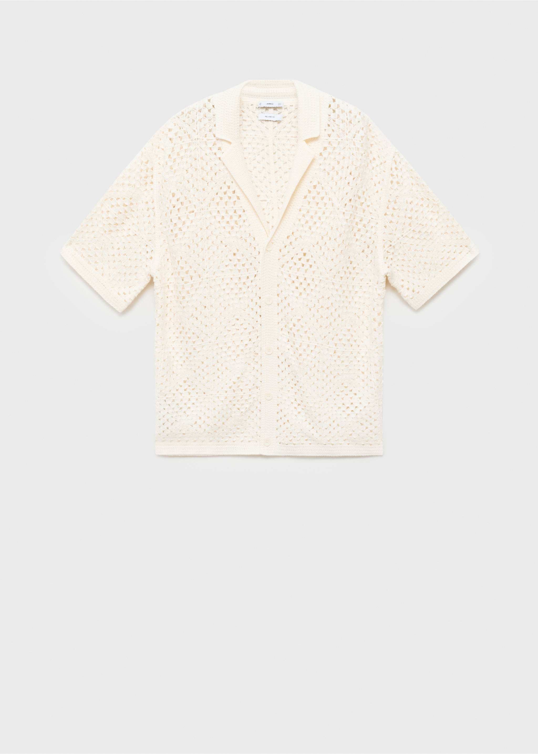 Bowlinghemd mit Häkelstruktur - Artikel ohne Model, Elfenbeinweiß. Ref: 87069209-00.