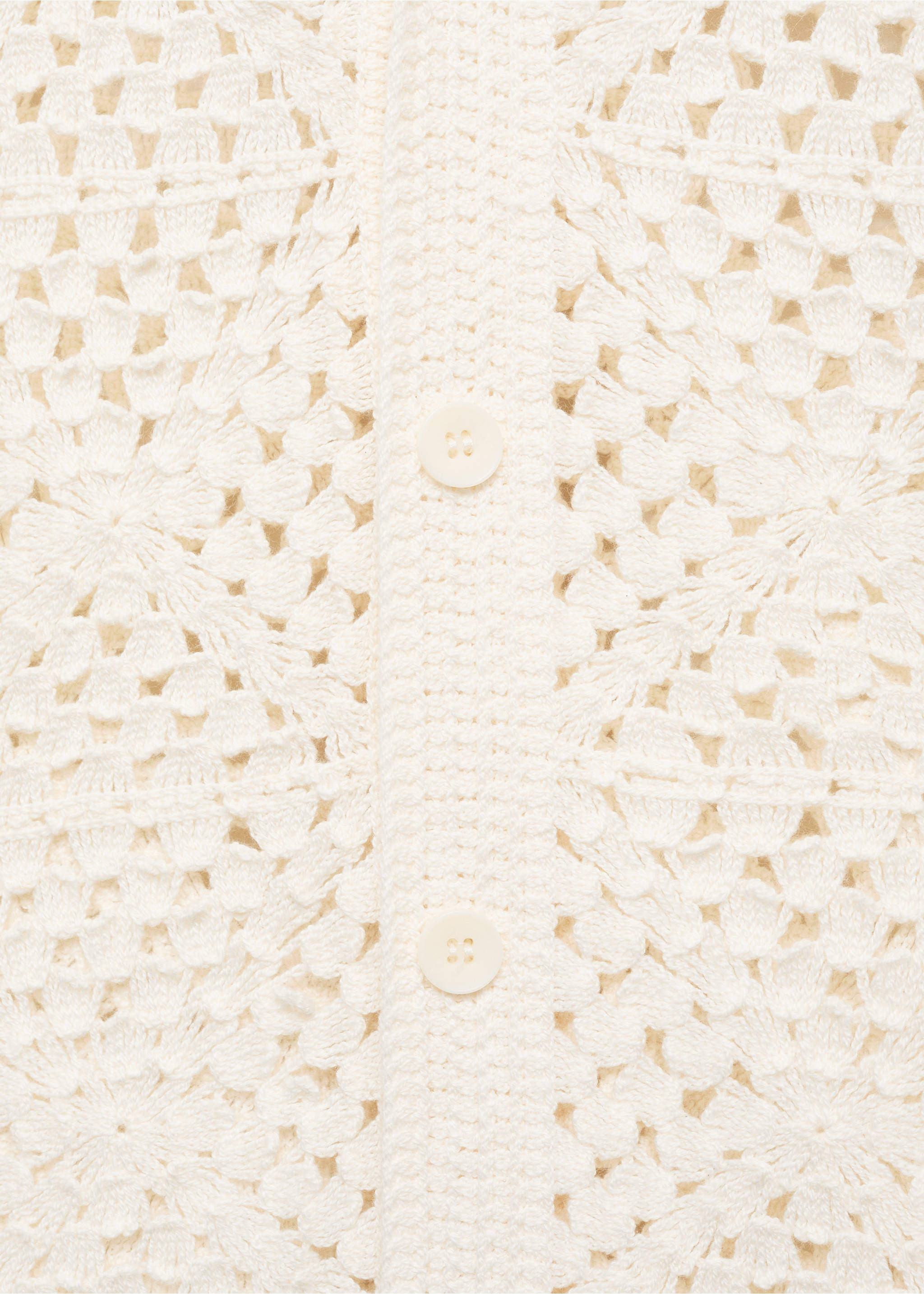 Bowlinghemd mit Häkelstruktur - Detail des Artikels 0, Elfenbeinweiß. Ref: 87069209-00.