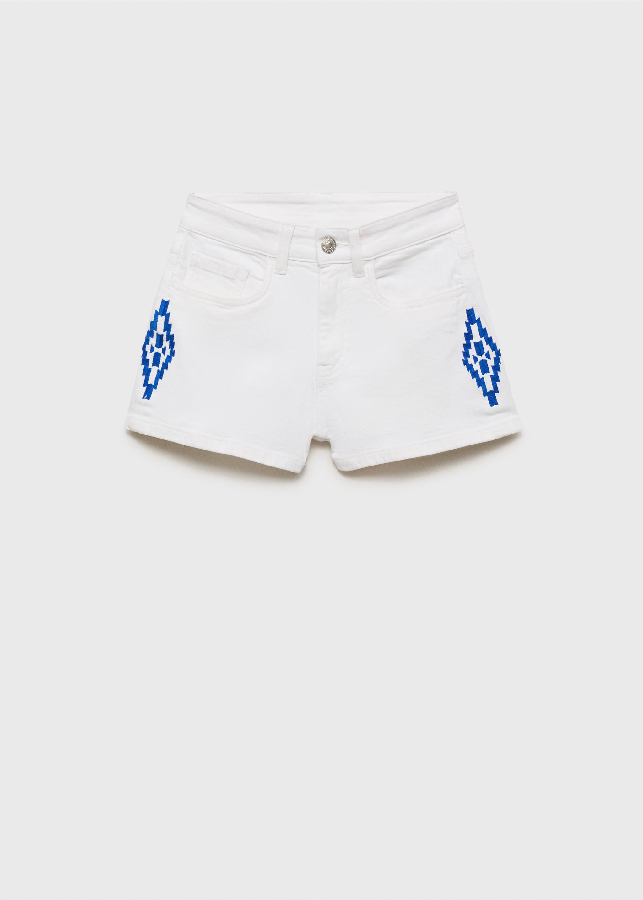 Shorts mit Stickdetail - Artikel ohne Model, Cremeweiß. Ref: 87069211-00.