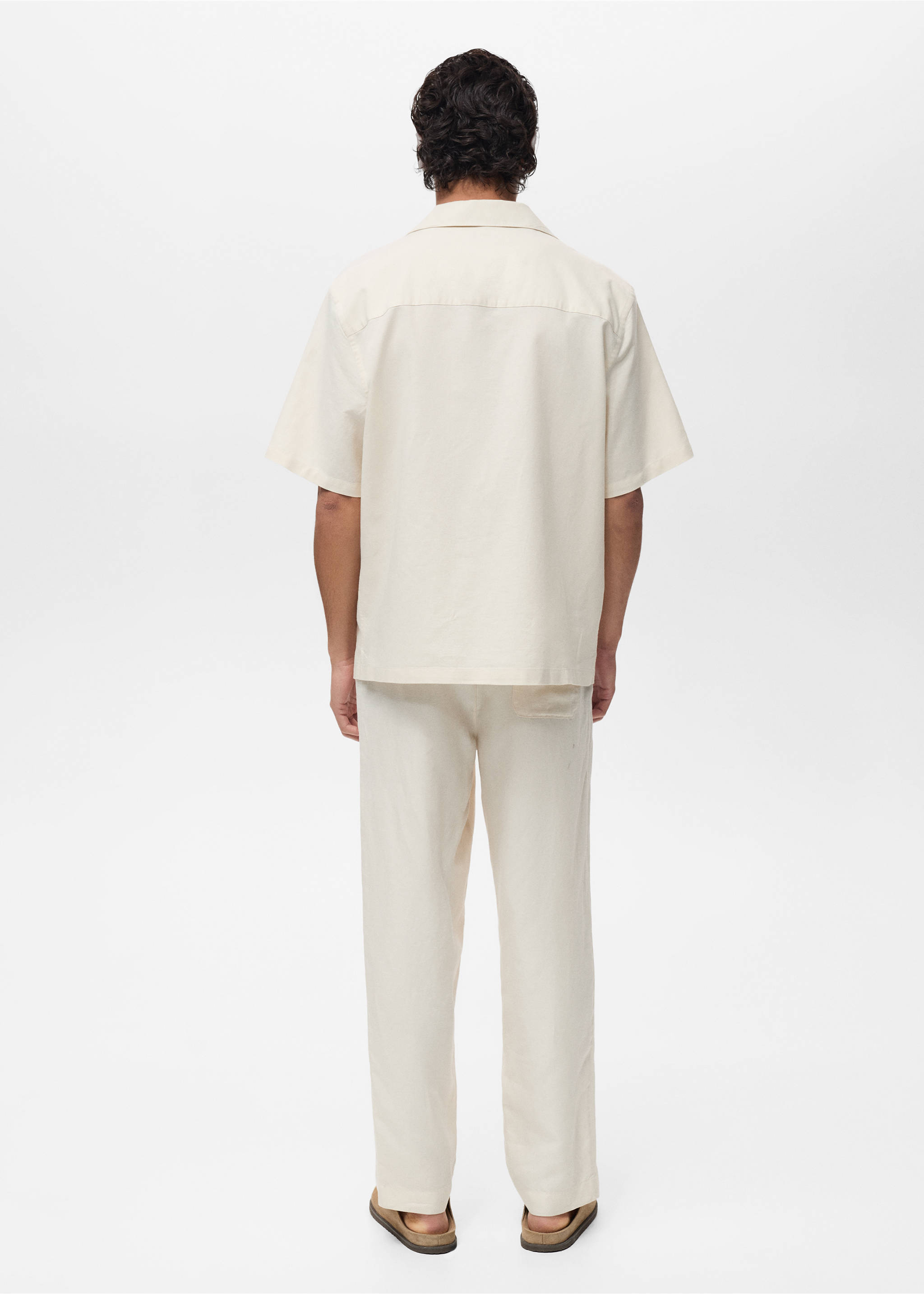 Camisa lli coll bowling butxaca - Revers de l'article, Blanc ivori. Ref: 87069213-00.