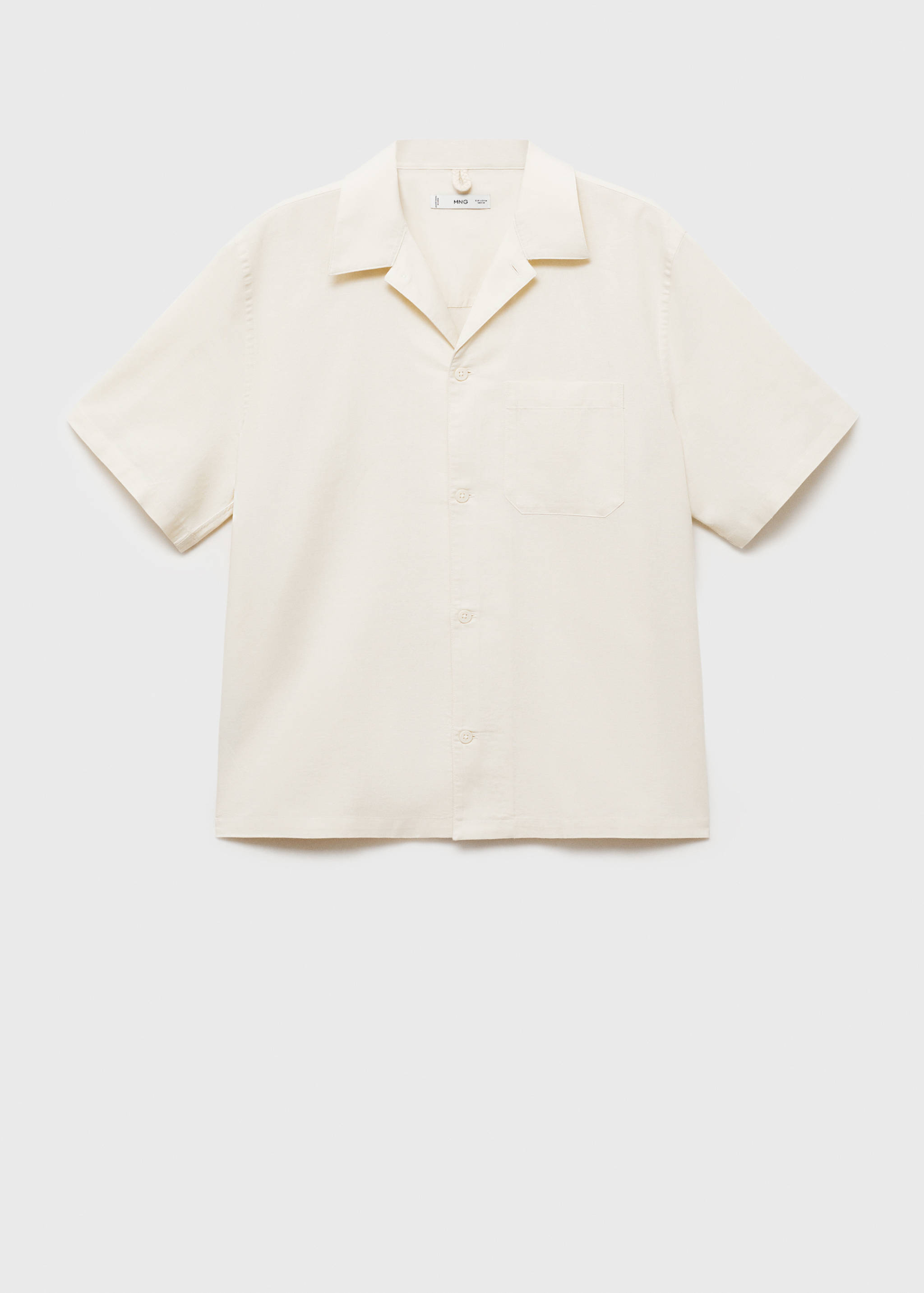 Linen shirt with bowling collar and pocket - Article without model