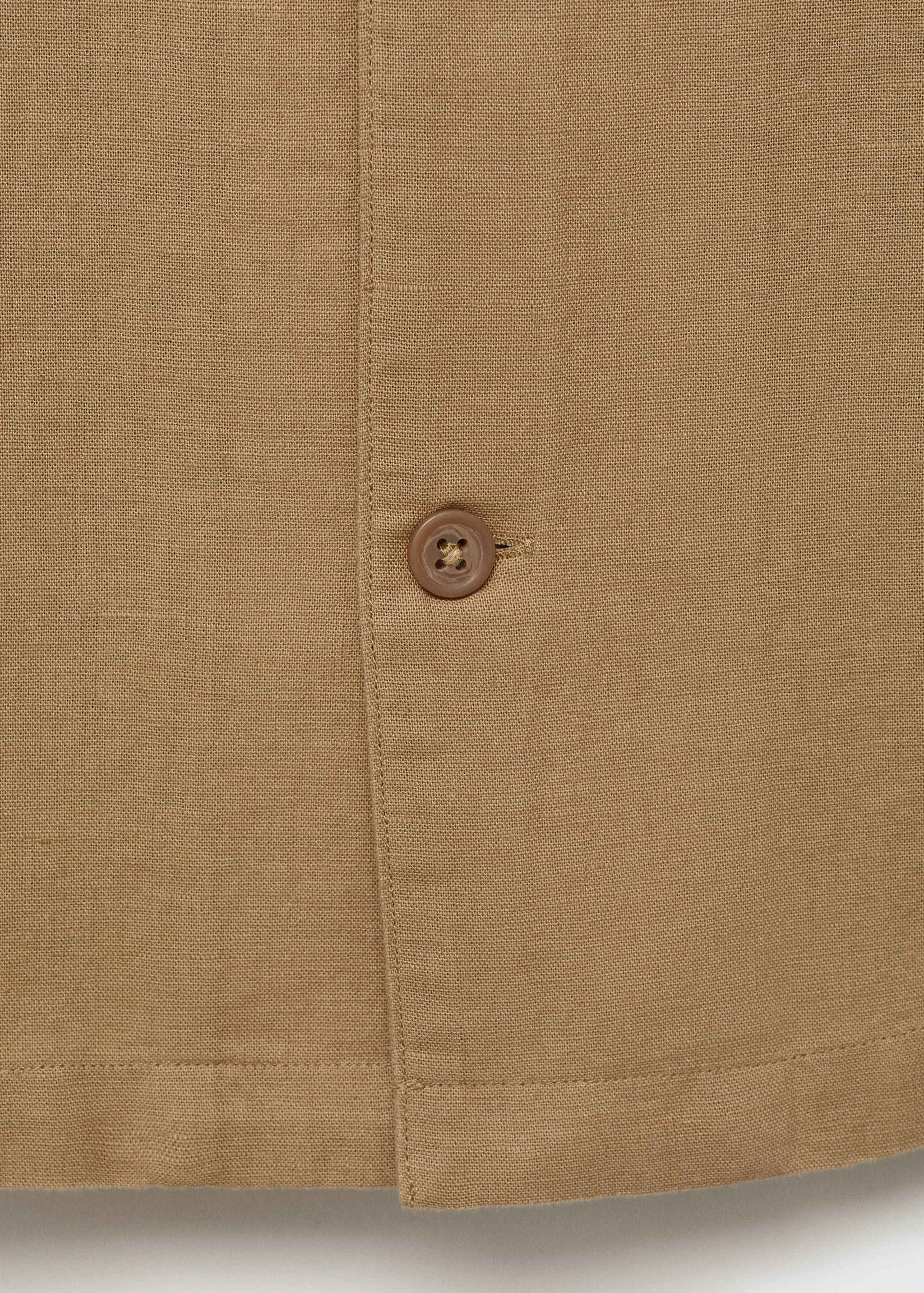 Linen shirt with bowling collar and pocket - Details of the article 0