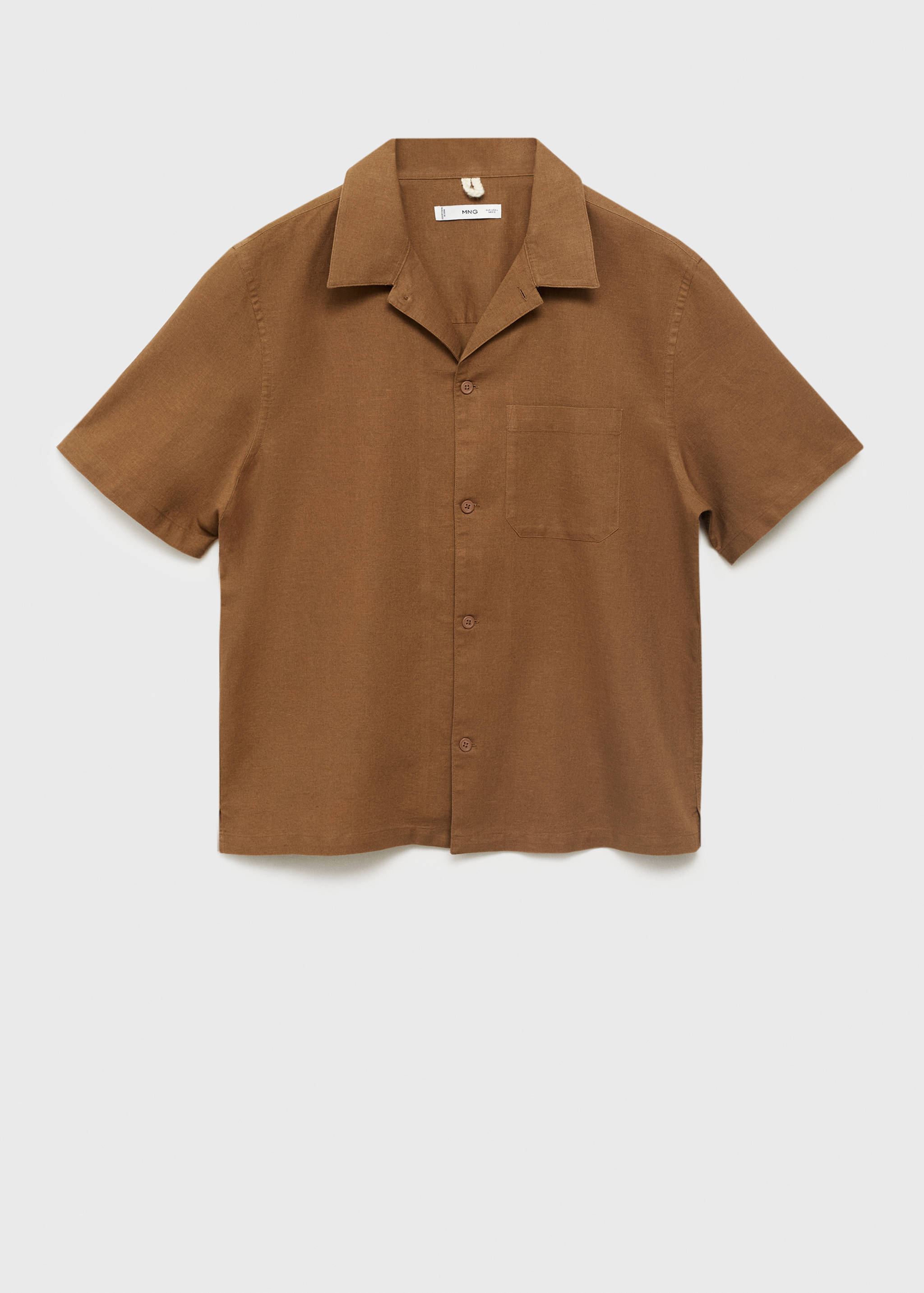 Linen shirt with bowling collar and pocket - Article without model
