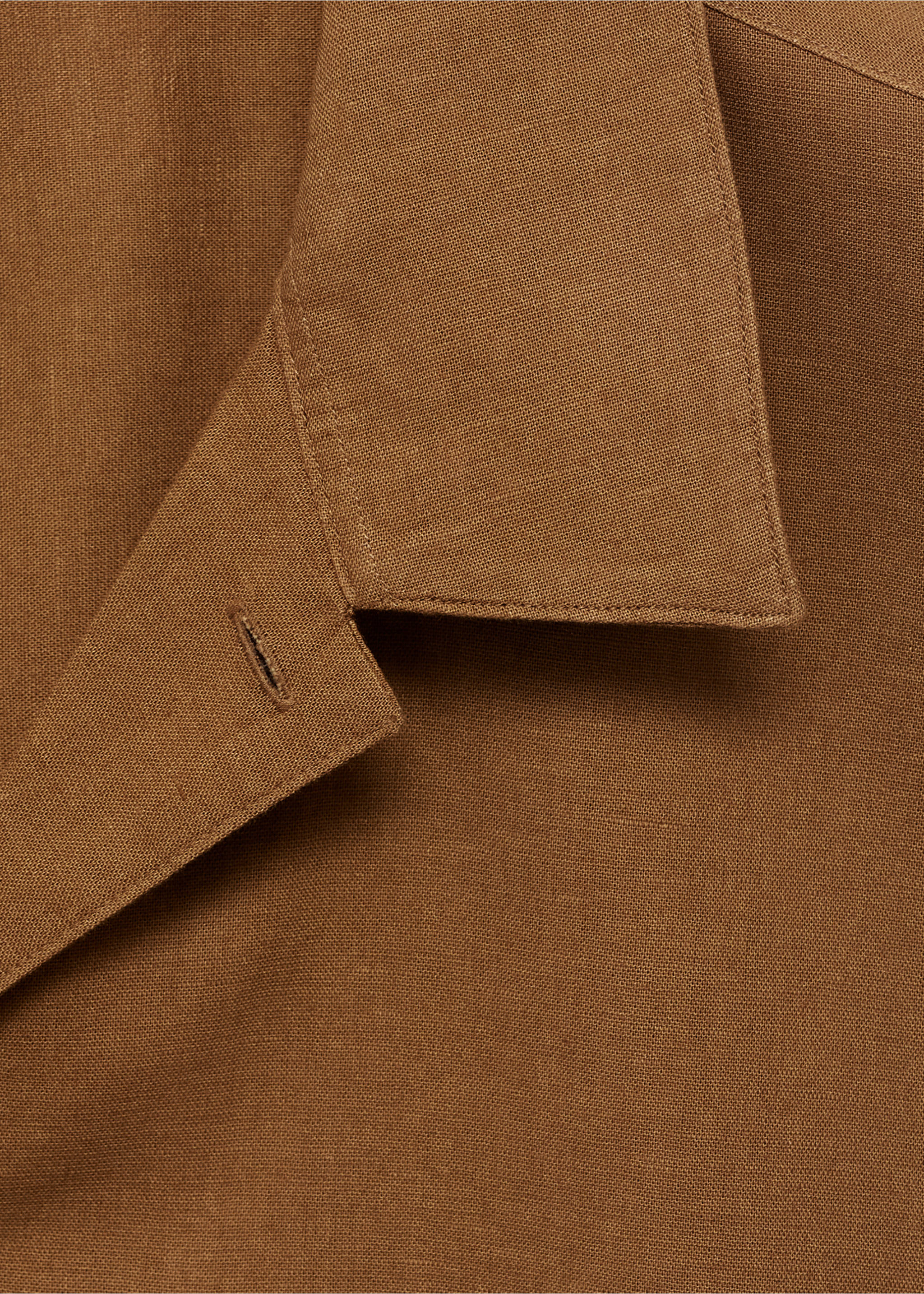 Chemise lin col bowling poche - Détail de l'article 8, Tabac. Ref: 87069213-00.