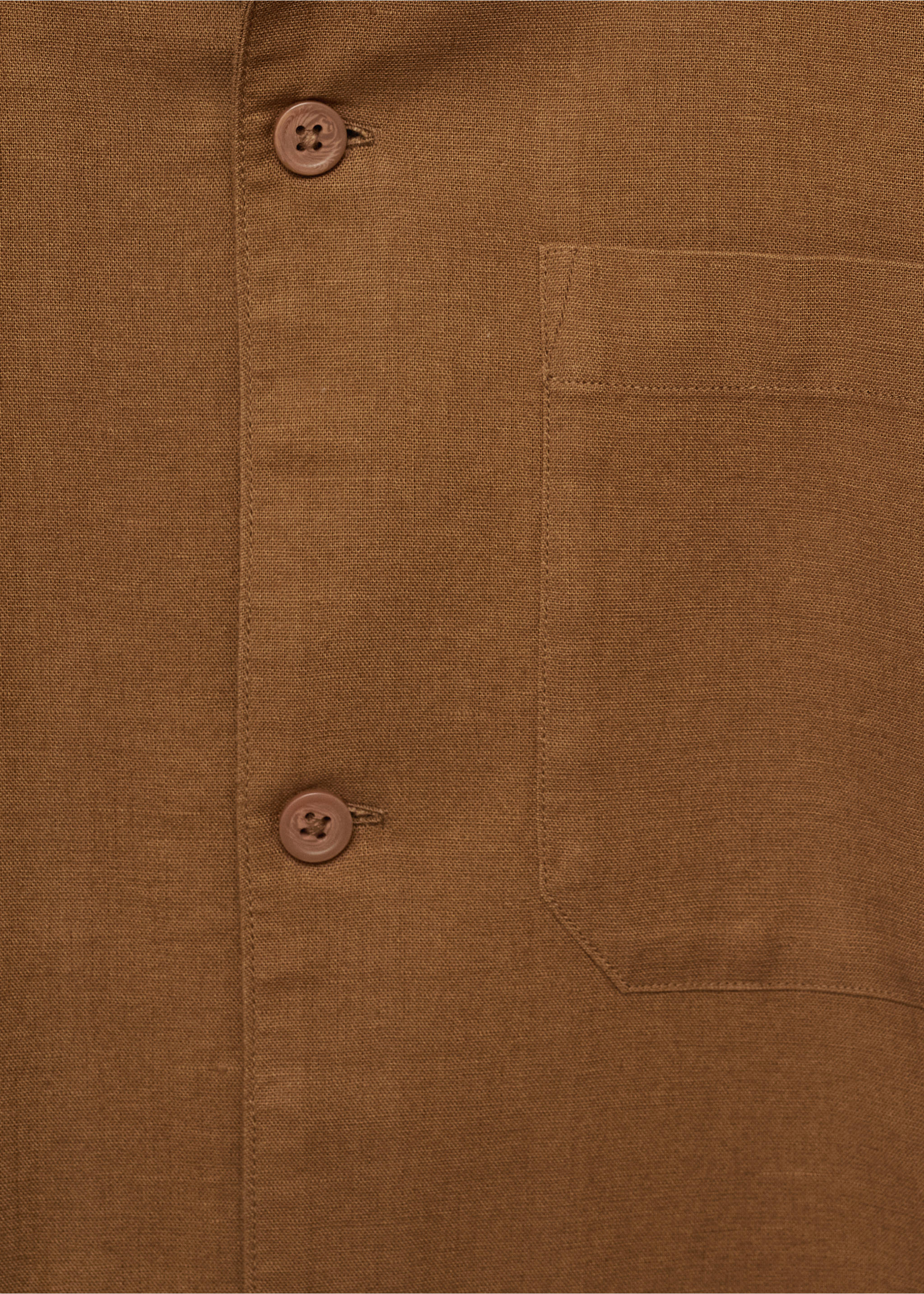 Chemise lin col bowling poche - Détail de l'article 0, Tabac. Ref: 87069213-00.