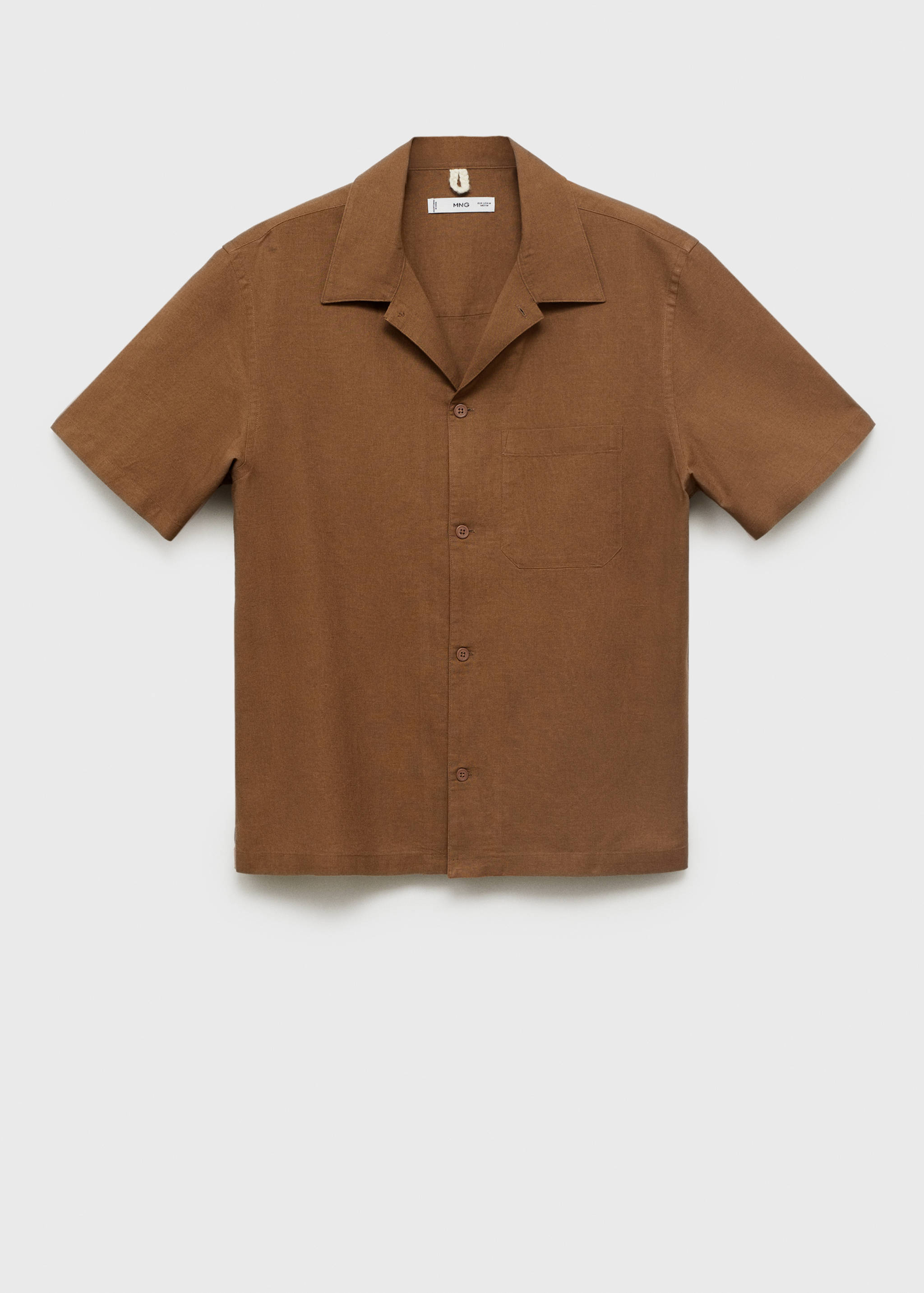 Linen shirt with bowling collar and pocket - Article without model