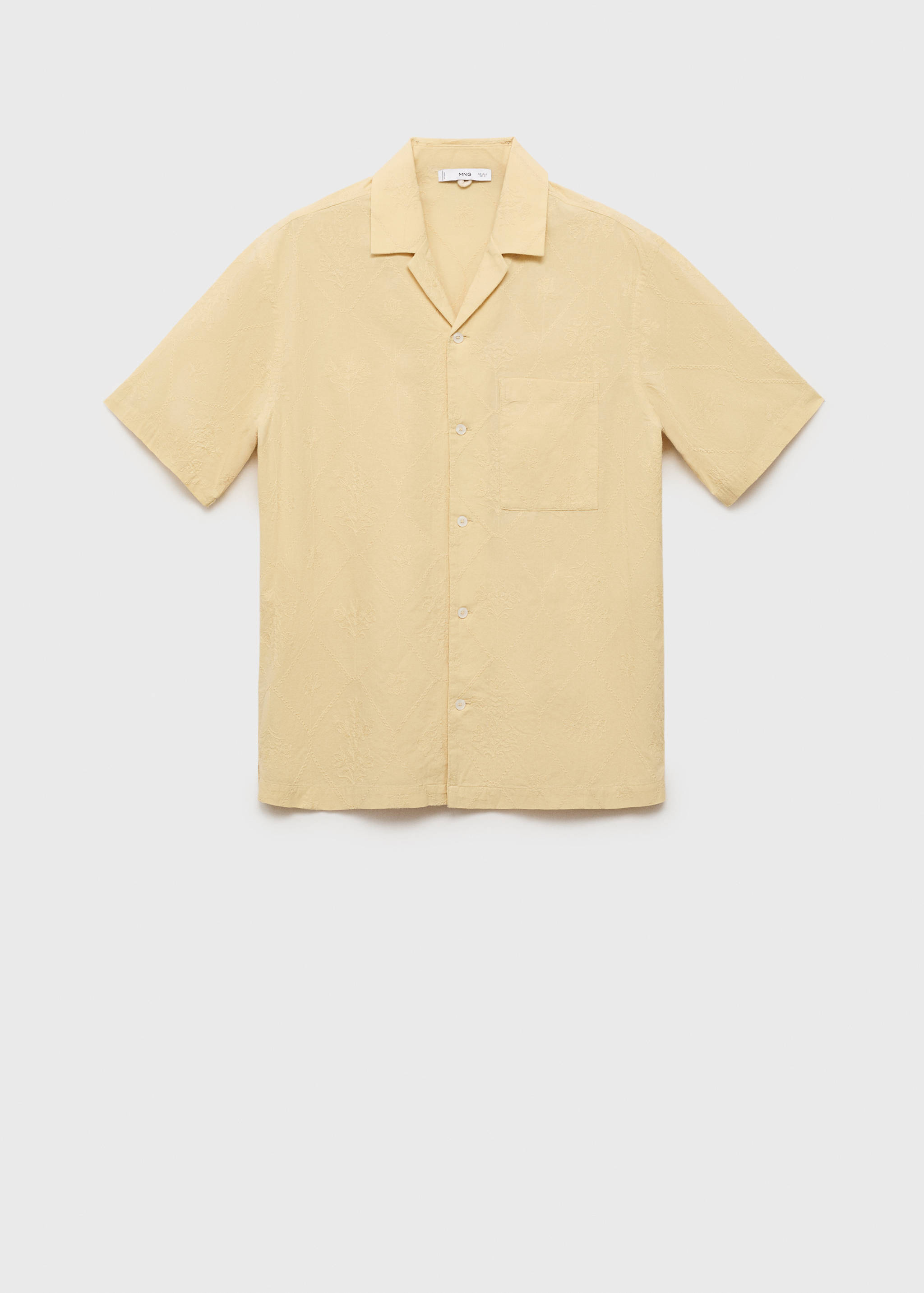 Shirt with embroidered bowling collar - Article without model