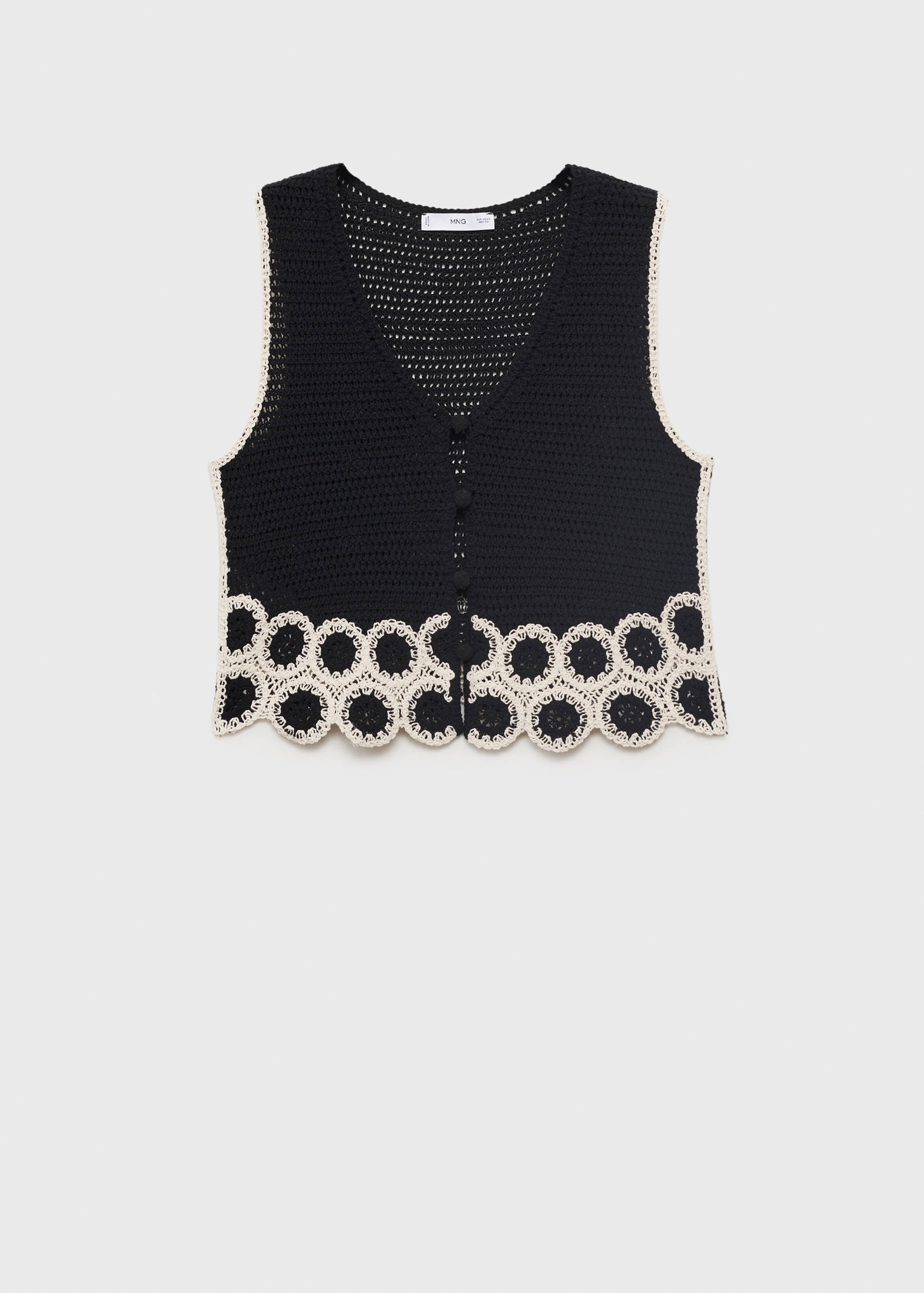 Gilet crochet imprimé circulaire - Article sans modèle