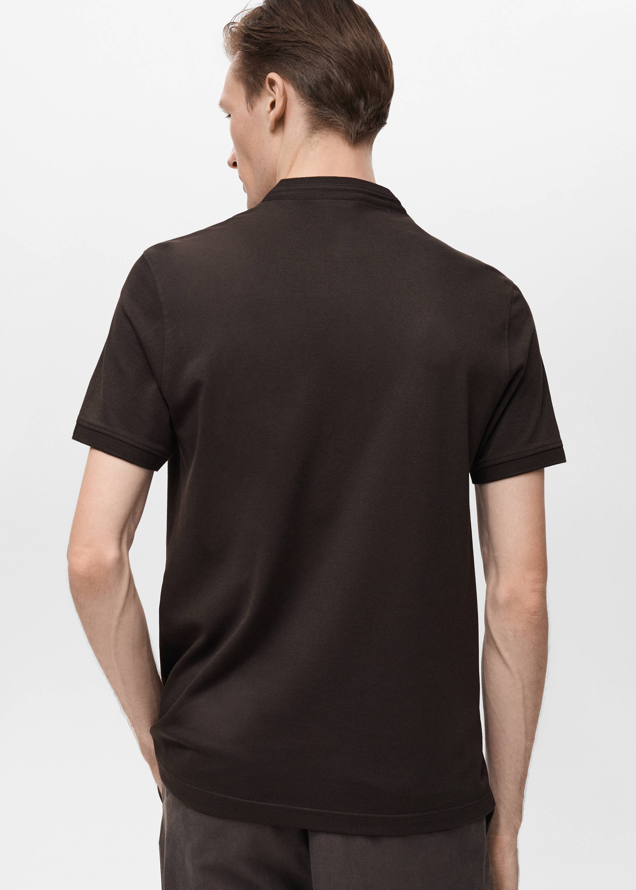 Mao collar cotton polo - Reverse of the article