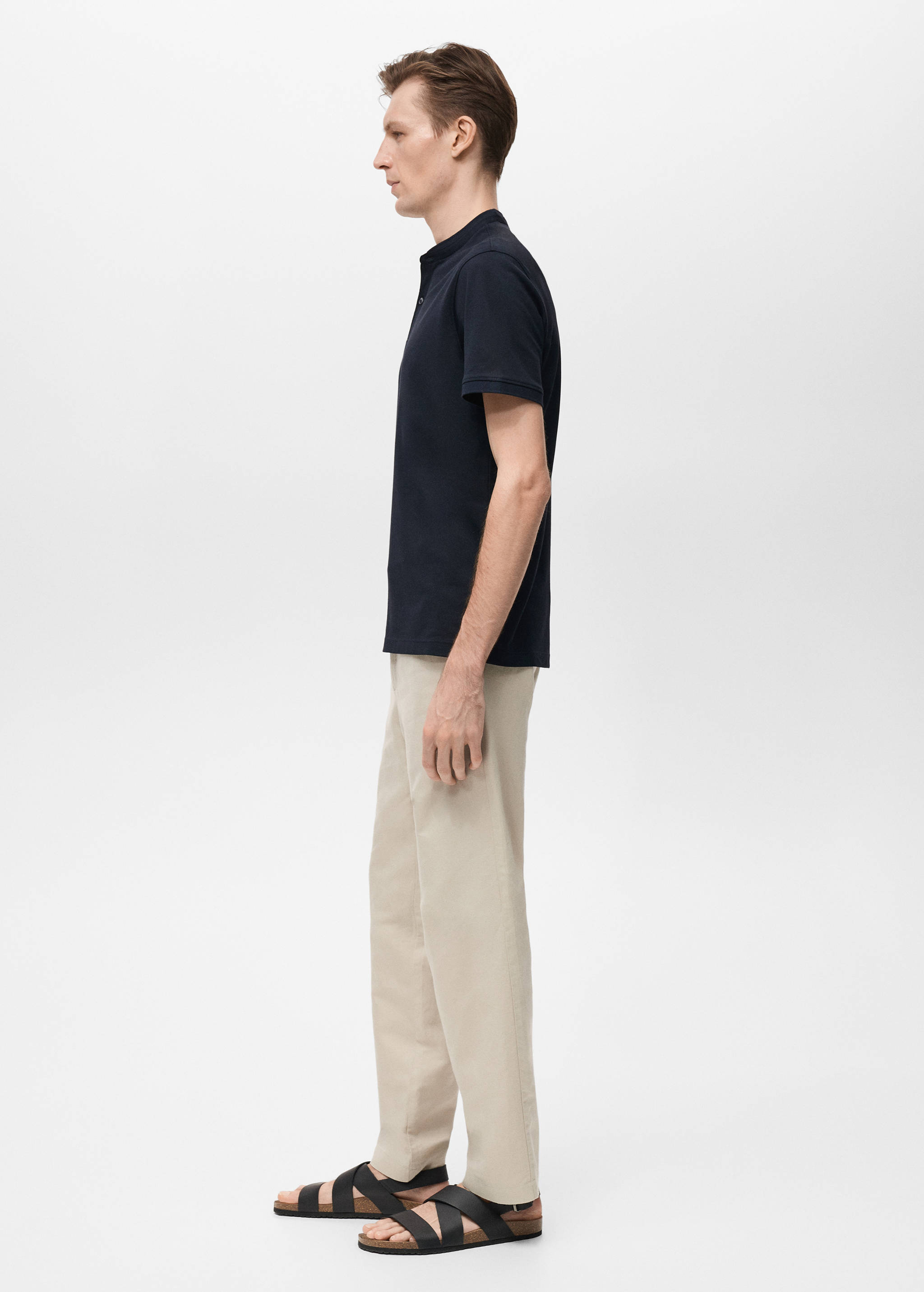 Mao collar cotton polo - Details of the article 2