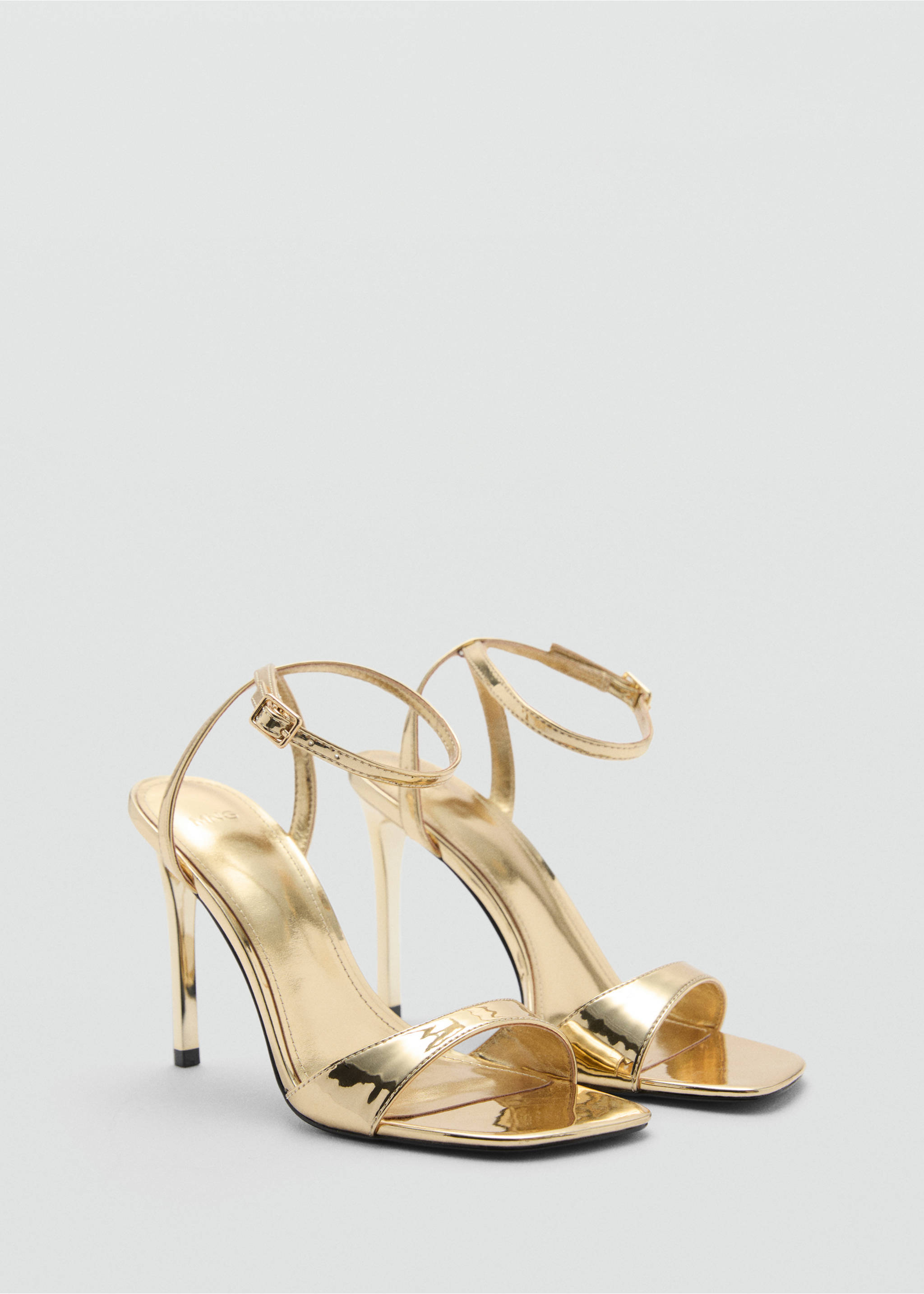 Strappy heeled sandals - Medium plane, Gold. Ref: 87070306-00.