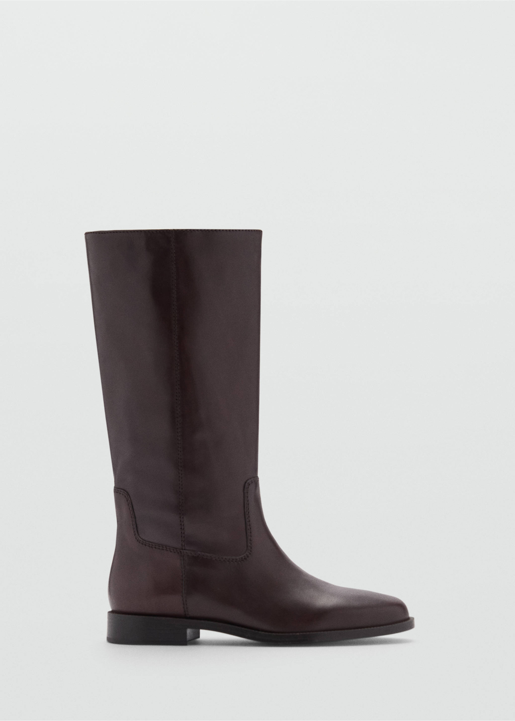 Leather high boots - Article without model, Chocolate. Ref: 87070412-00.