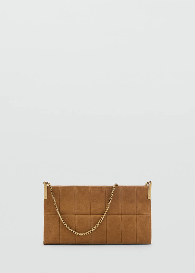 Suede baguette bag