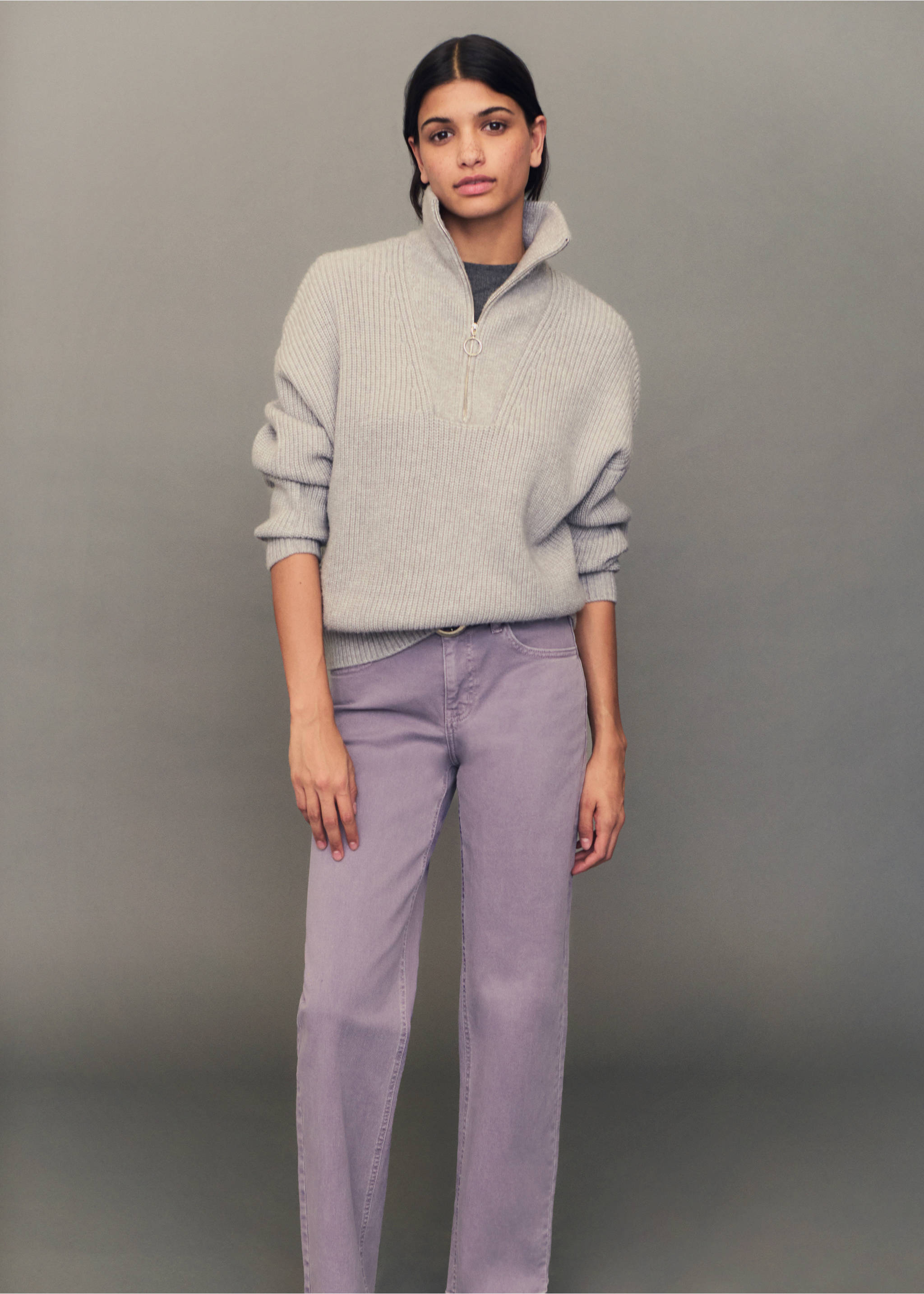 Dżinsy straight fit - Szczegóły artykułu 5, Liliowy. Ref: 87070417-00.