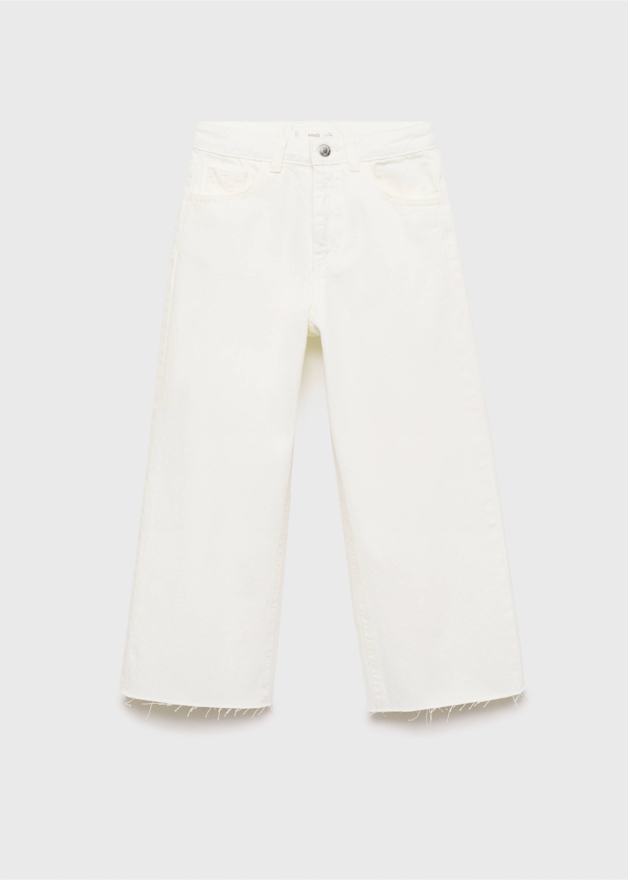 Jeans culotte mid-waist comfort - Article without model, White. Ref: 87070418-00.
