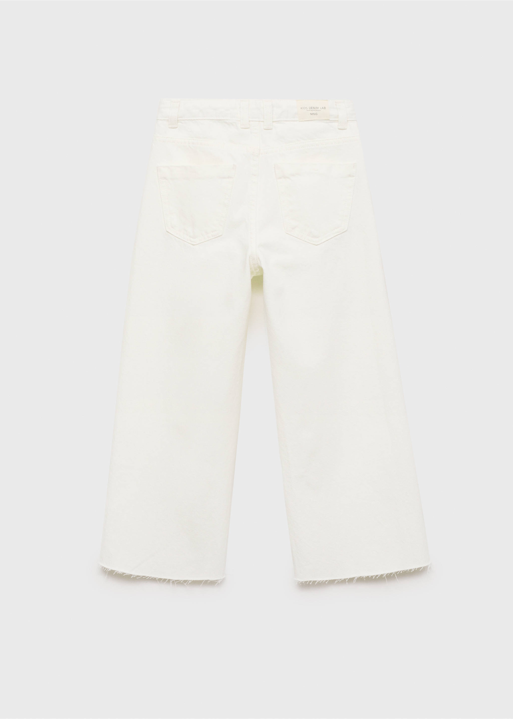Jeans culotte mid-waist comfort - Reverse of the article, White. Ref: 87070418-00.