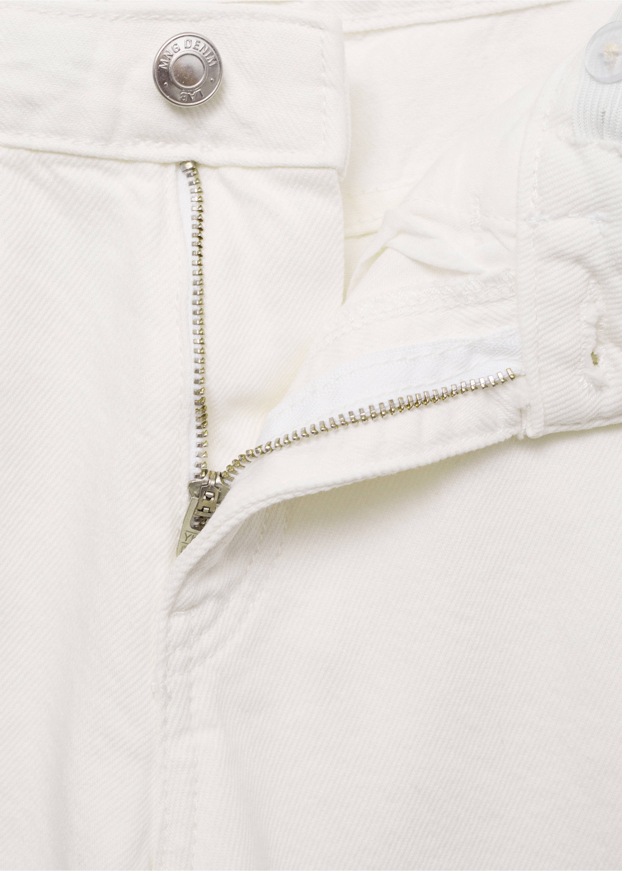 Jeans culotte mid-waist comfort - Details of the article 8, White. Ref: 87070418-00.