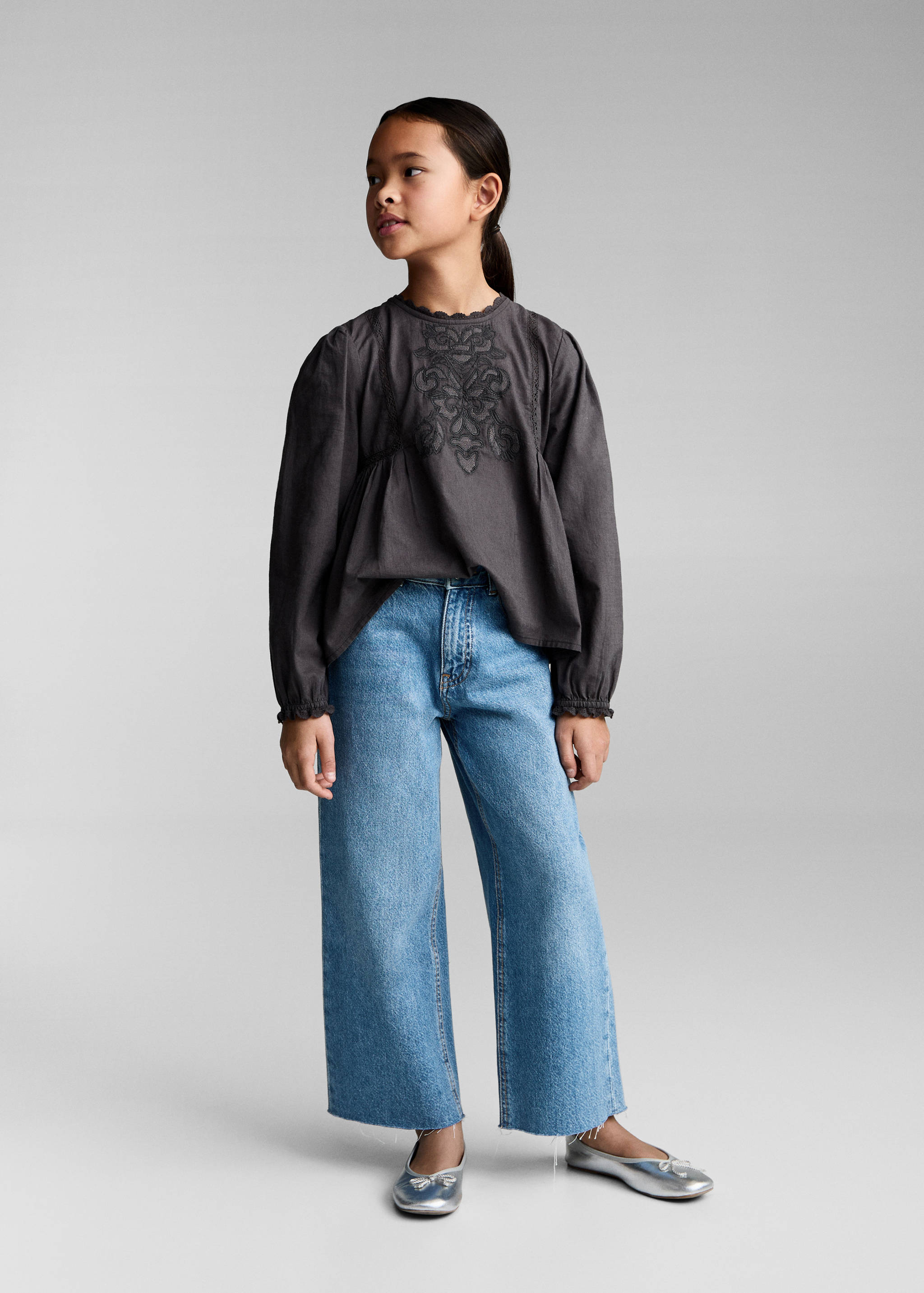 Jeans culotte mid-waist comfort - General plane