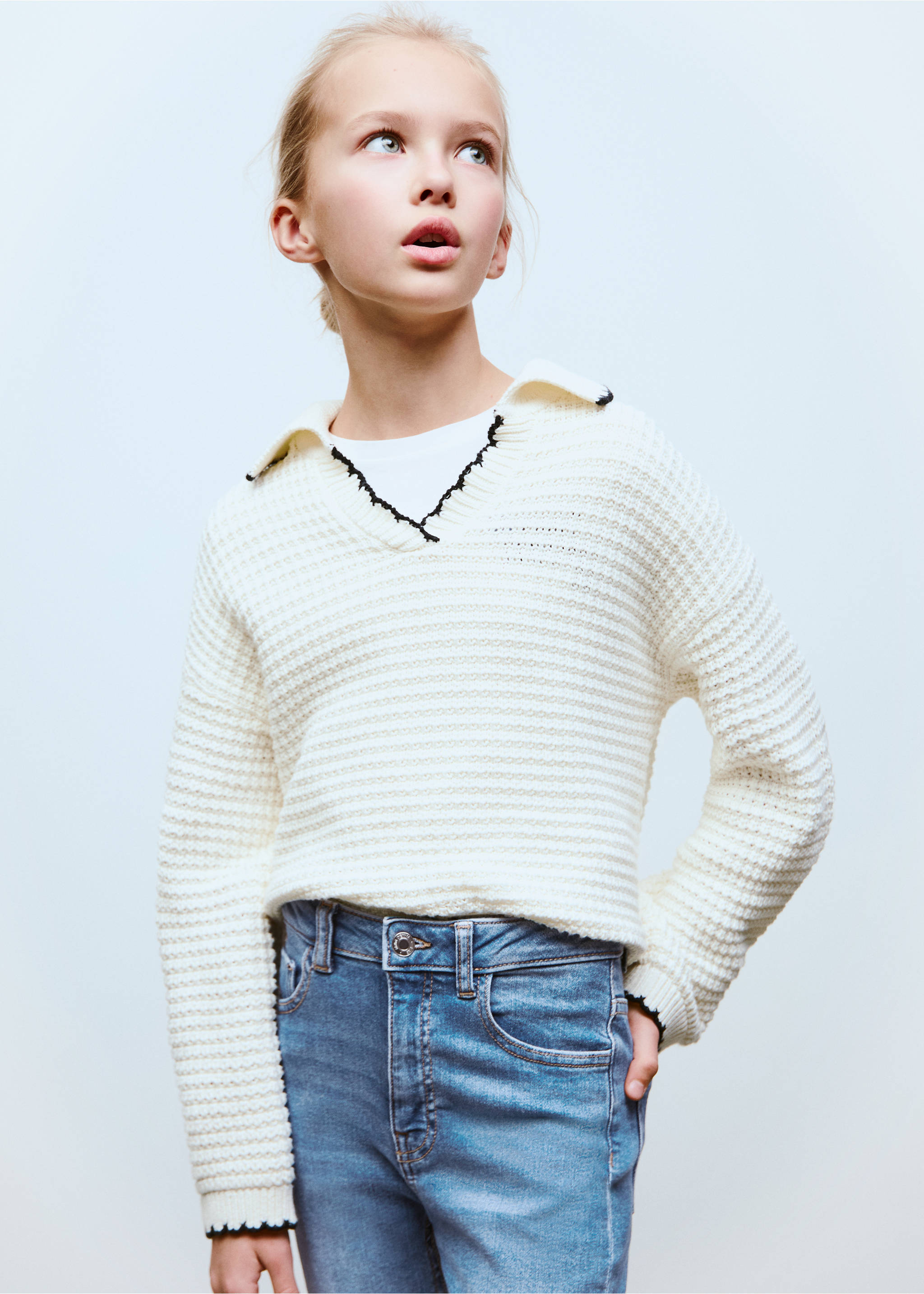 Skinny jeans with frayed hem - Medium plane, Blue. Ref: 87070419-00.