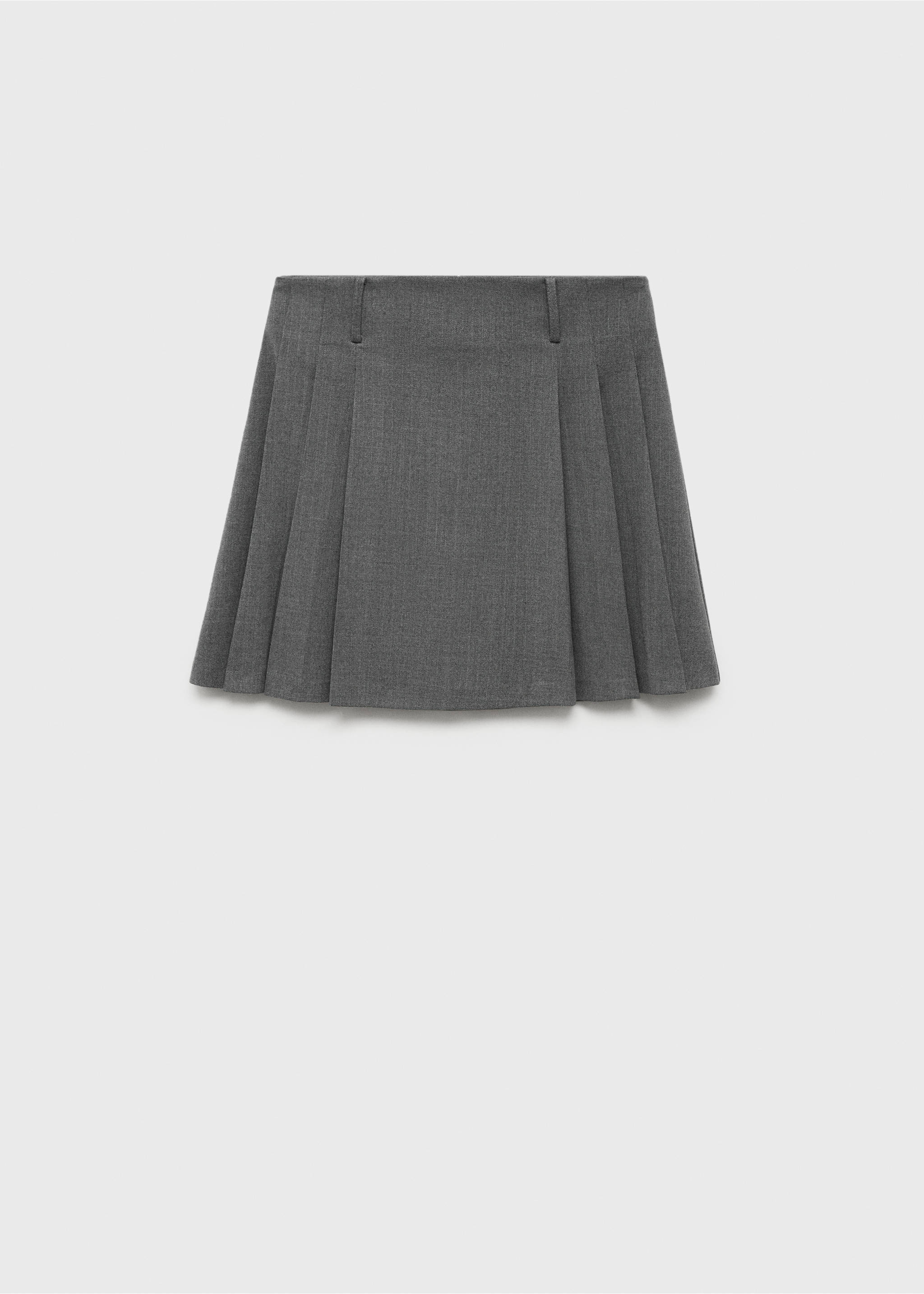 Pleated mini-skirt - Article without model, Grey. Ref: 87070421-00.