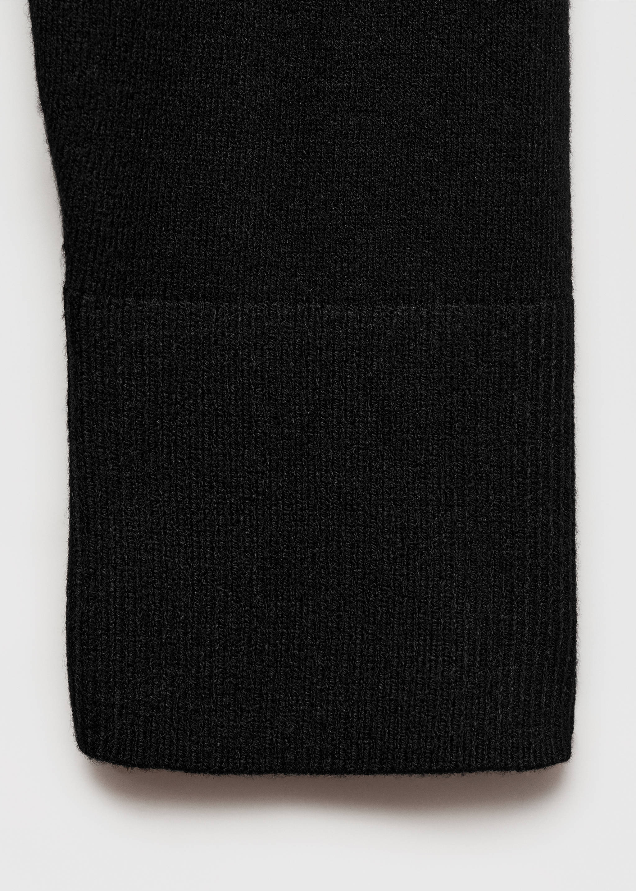 Perkins-neck knitted dress - Details of the article 0, Black. Ref: 87070425-00.