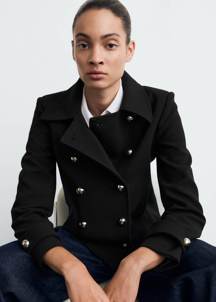 Double-breasted jacket with lapels - Women | MANGO OUTLET USA