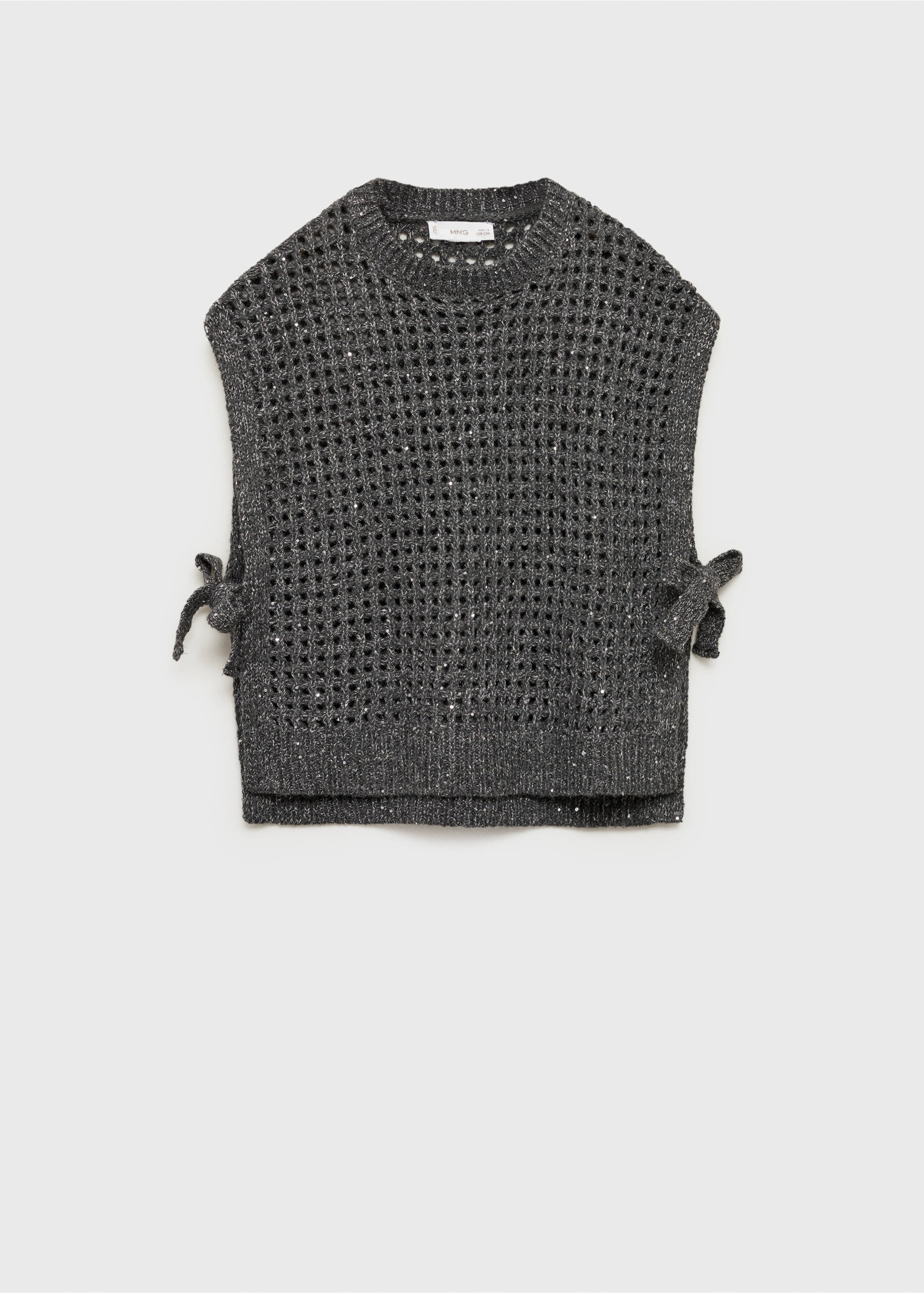 Lochstrickpullunder aus Lurex - Artikel ohne Model, Anthrazit. Ref: 87070431-00.