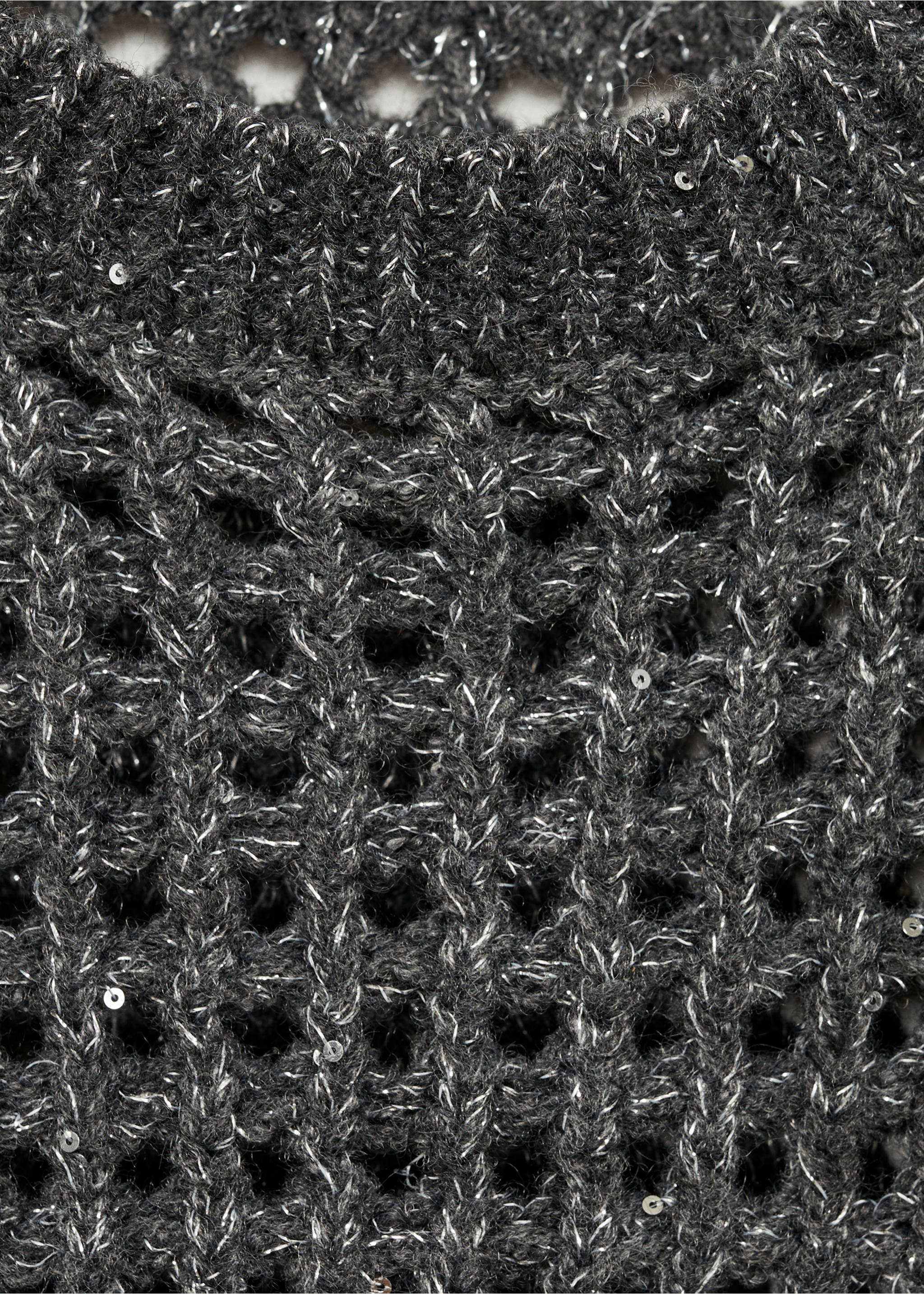 Lochstrickpullunder aus Lurex - Detail des Artikels 8, Anthrazit. Ref: 87070431-00.