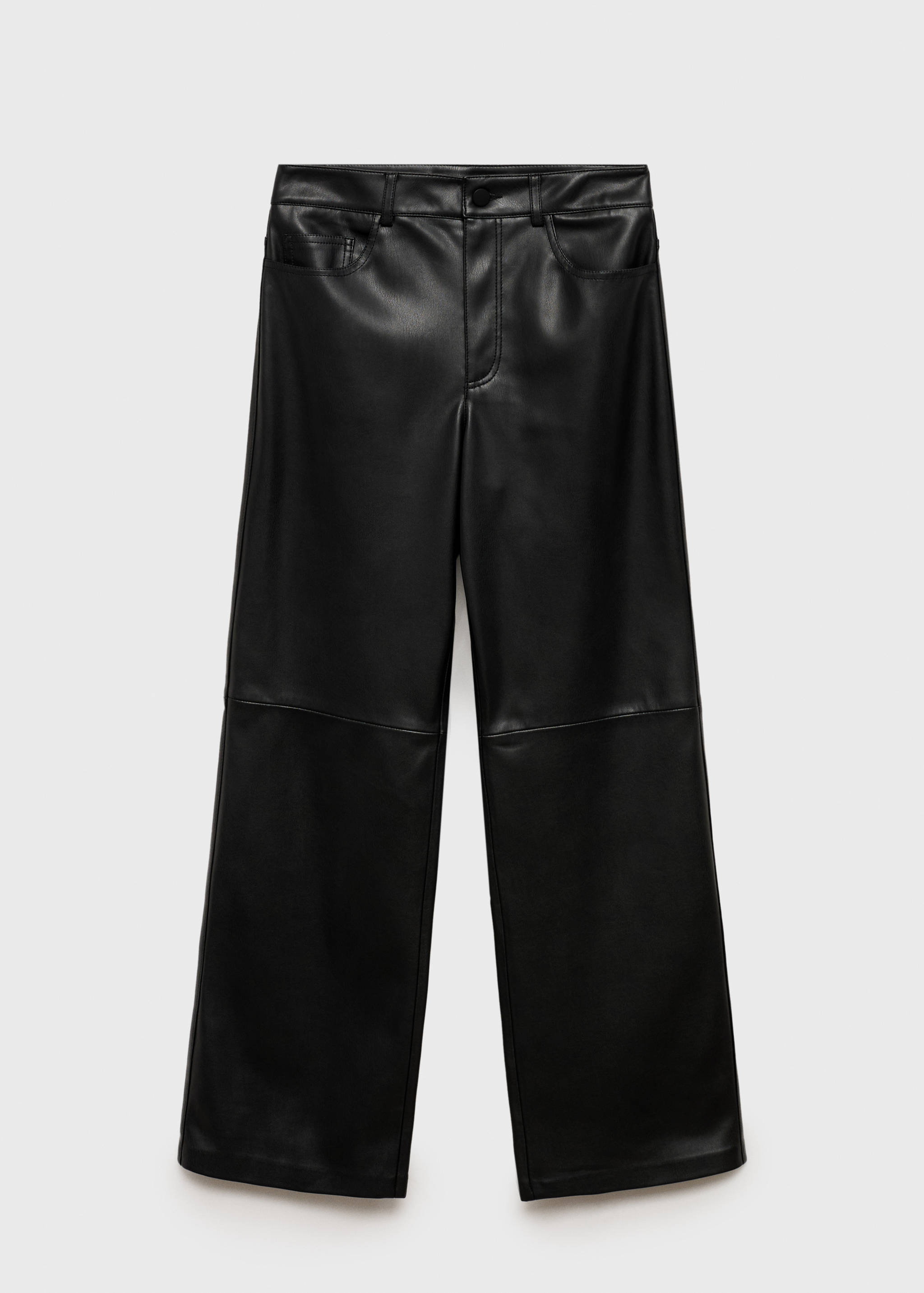 Straight-leg faux-leather pants - Article without model