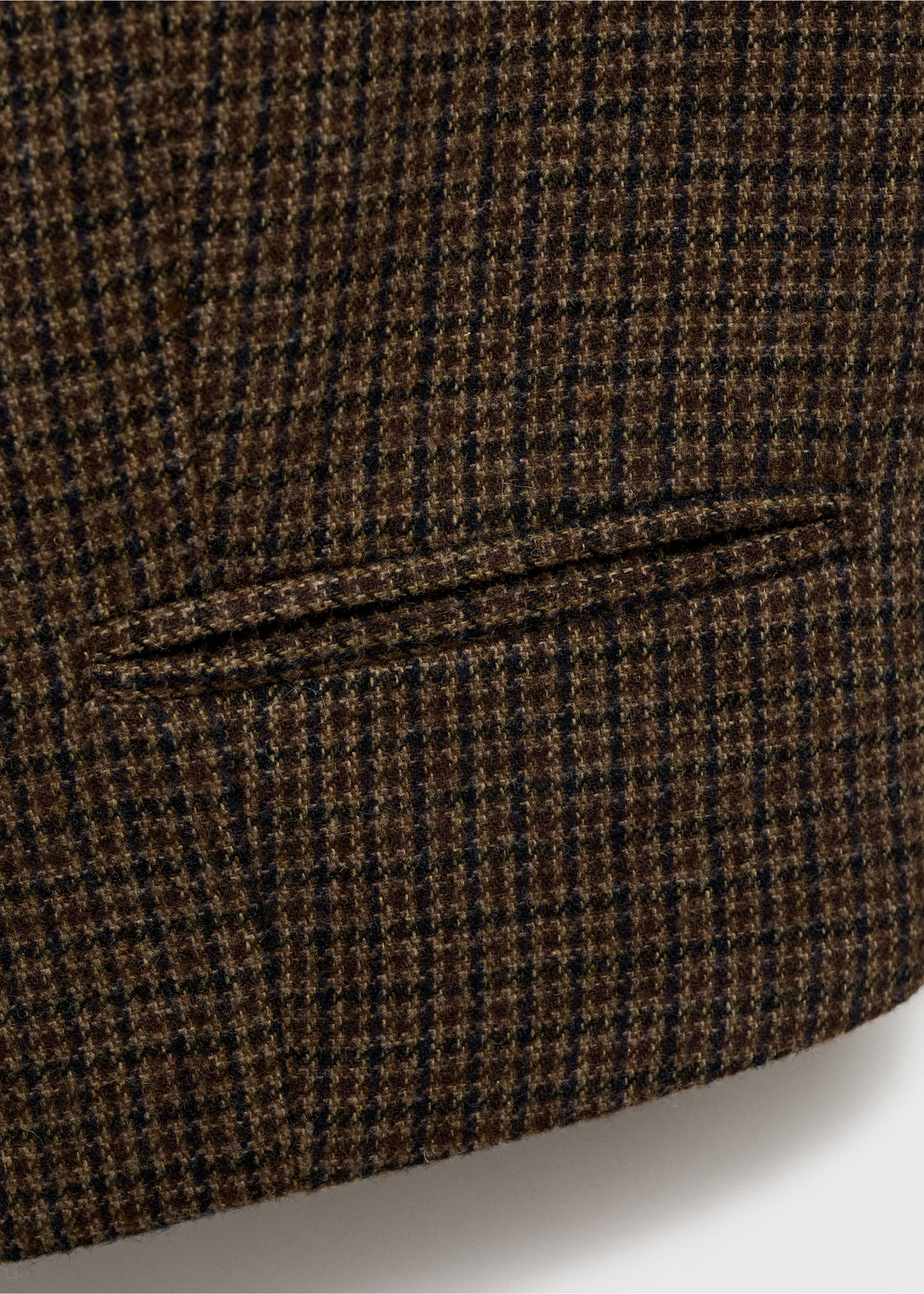Micro-houndstooth wool vest - Details of the article 0, Brown. Ref: 87070434-00.